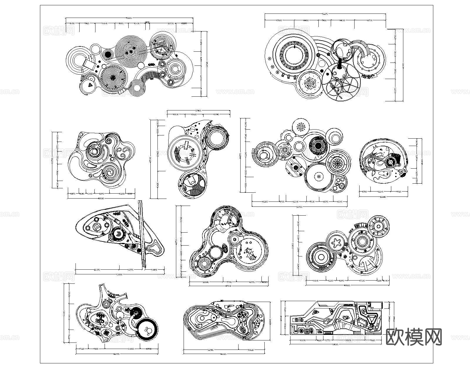 公园树池园林景观节点CADcad施工图