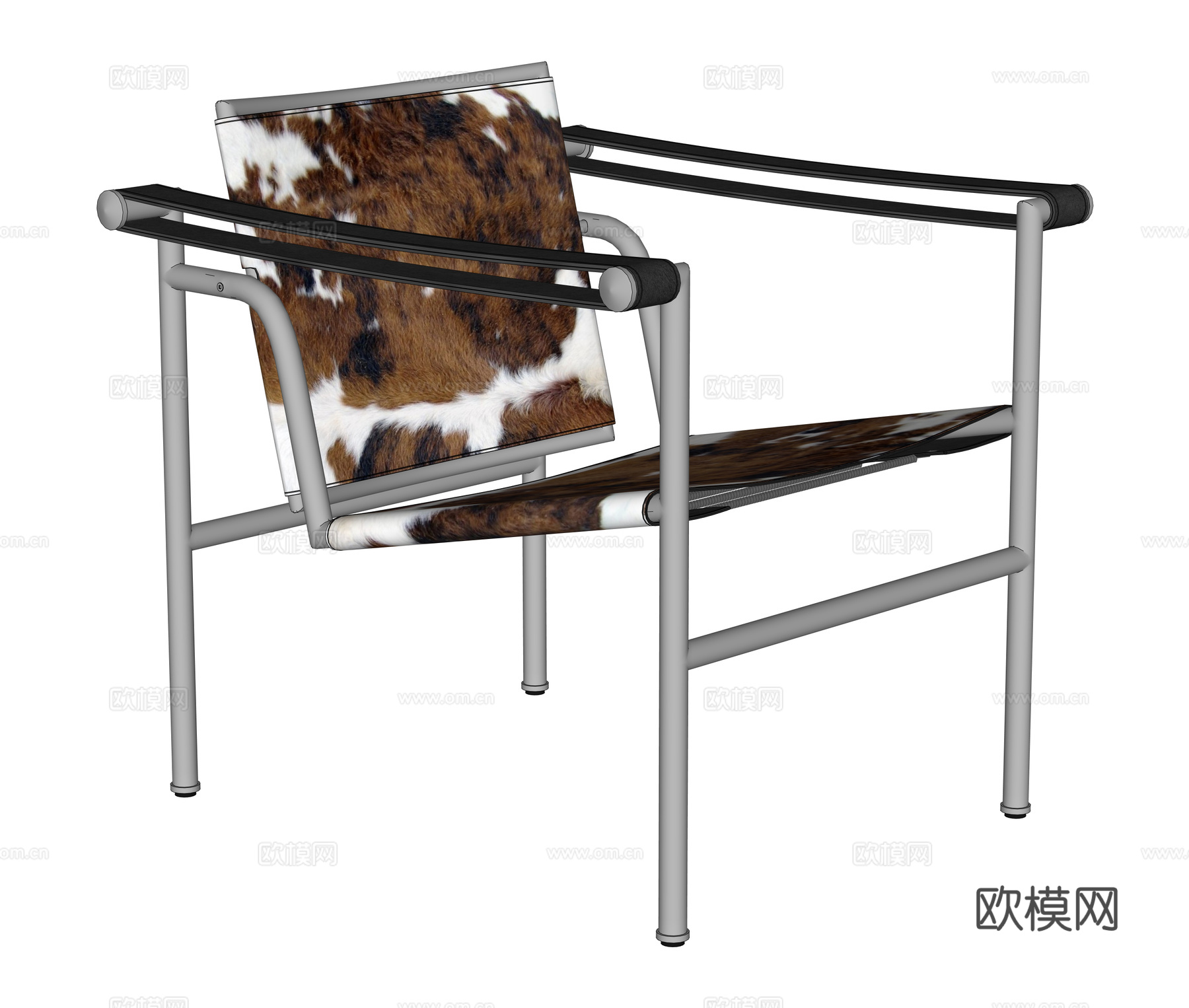 CASSINA 奶牛皮休闲椅 包豪斯休闲椅 扶手椅1su模型