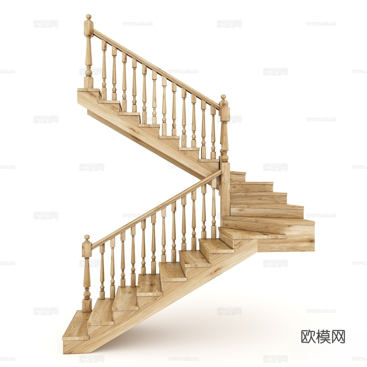木质楼梯23d模型下载