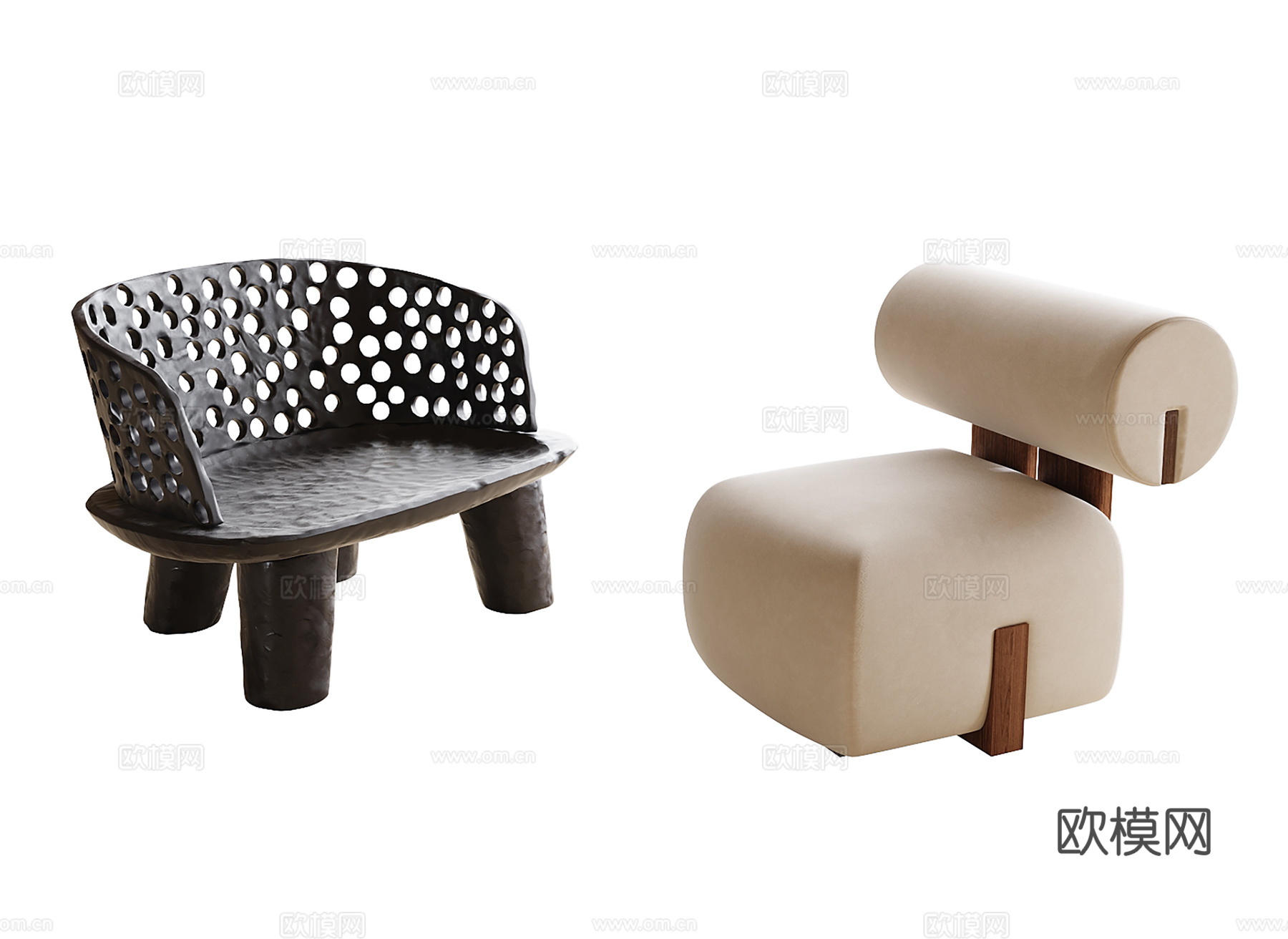 现代休闲椅 单椅 沙发凳3d模型下载