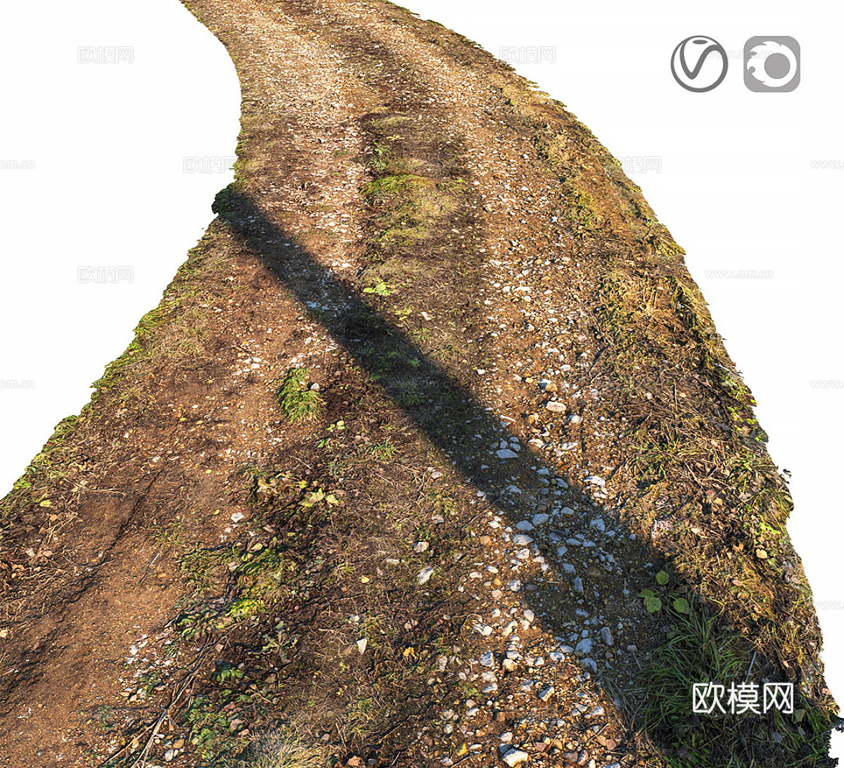 现代土路 小路 泥土路3d模型下载
