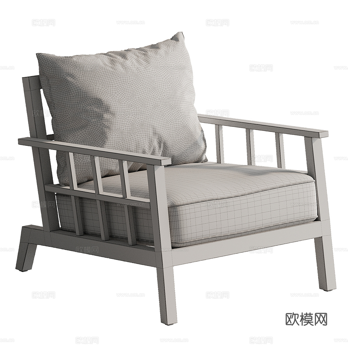 现代意式户外休闲椅3d模型下载（渲染图4）