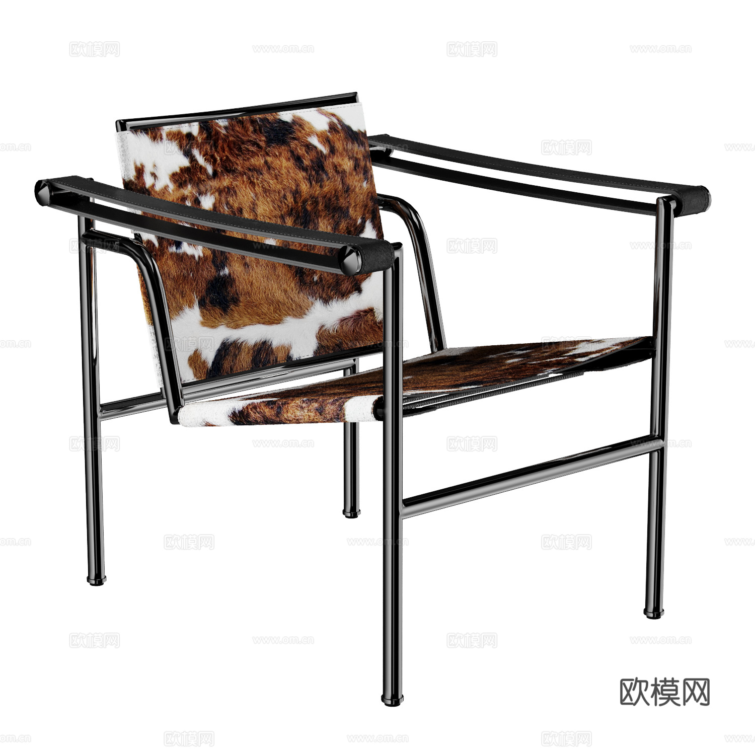 CASSINA 奶牛皮休闲椅 包豪斯休闲椅 扶手椅1su模型