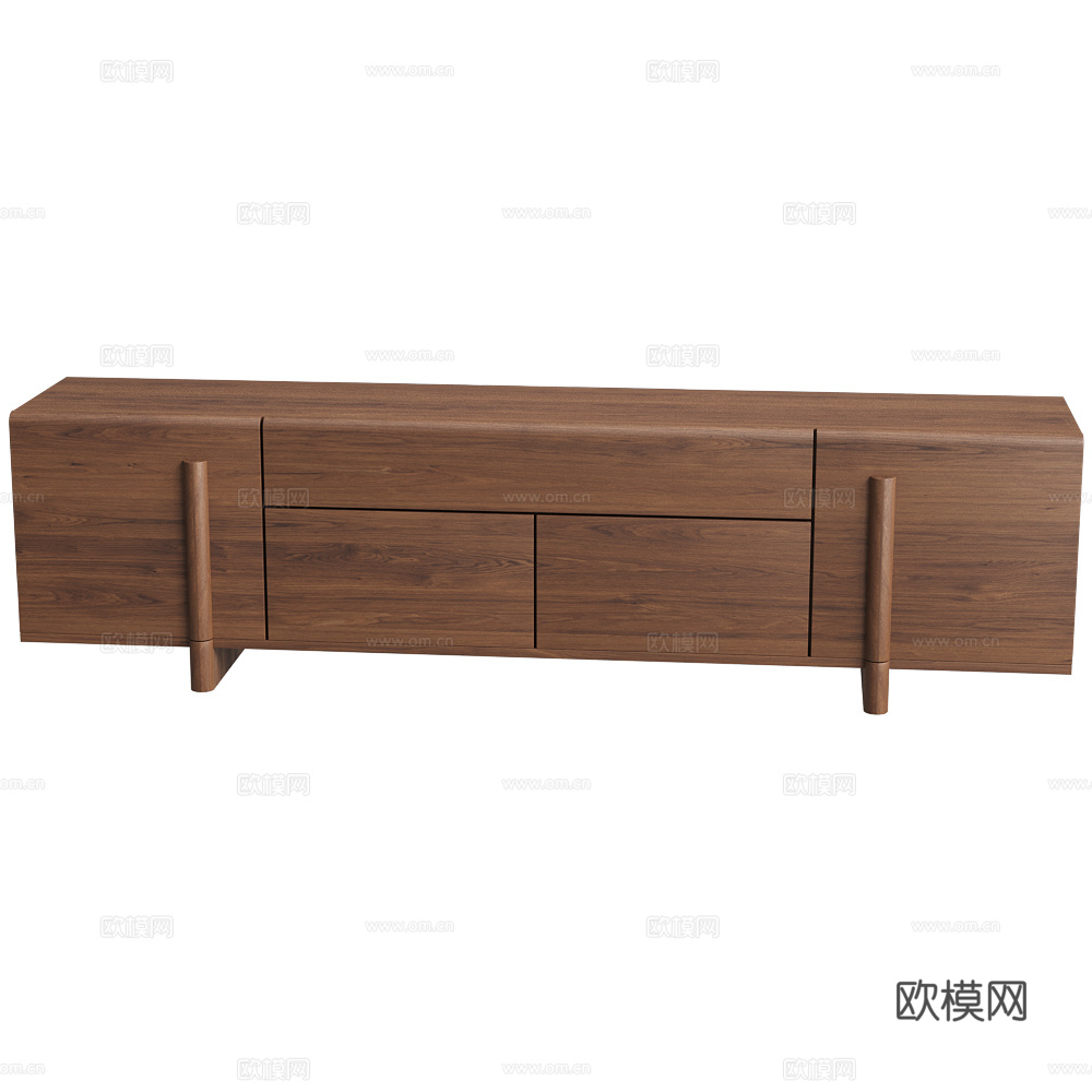 现代意式实木电视柜3d模型下载（渲染图2）