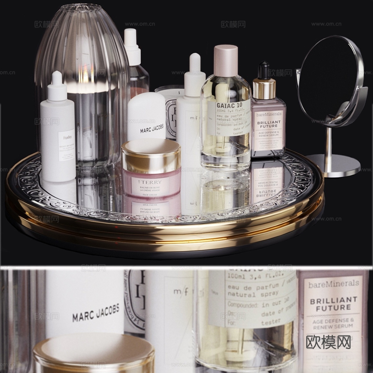 装饰性化妆品套装3d模型下载