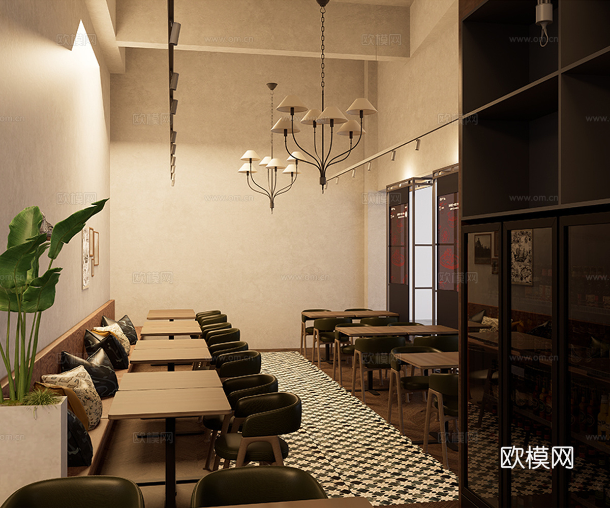 工业风烤肉店SU模型su模型