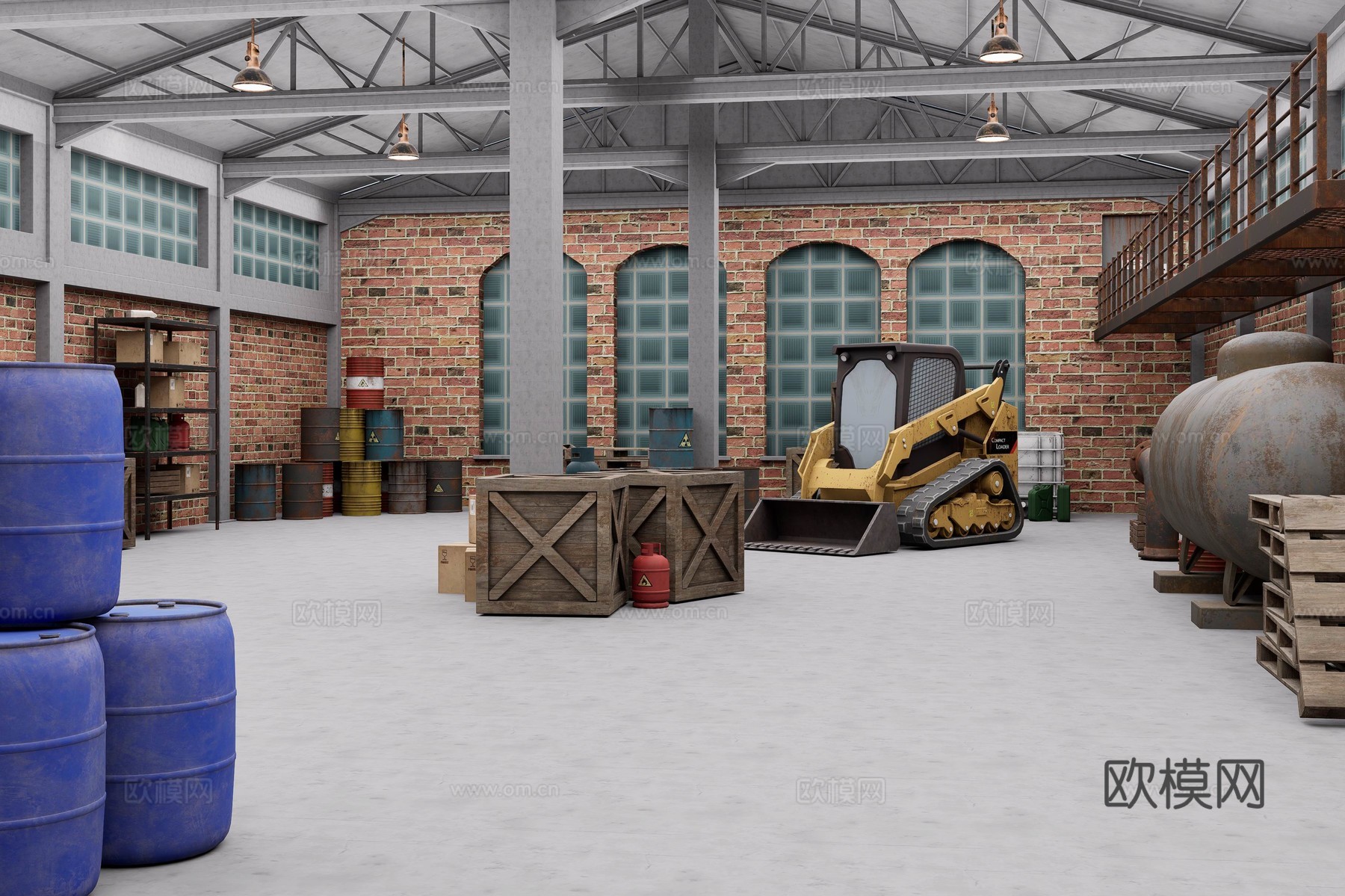仓库室内环境3d模型下载（渲染图1）