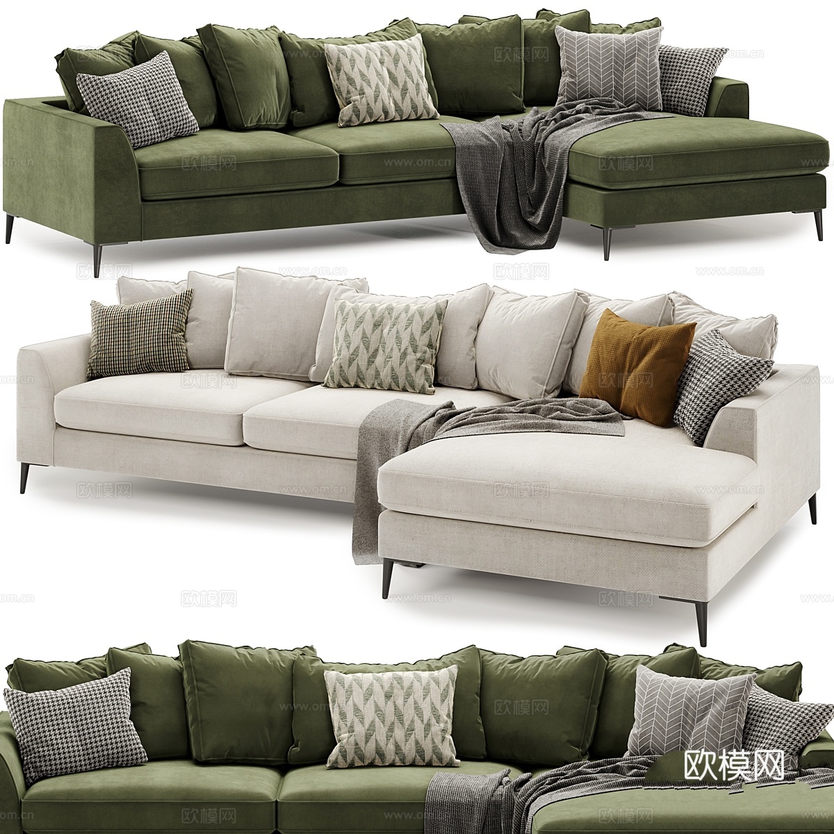 梅里迪亚尼大型躺椅沙发3d模型下载