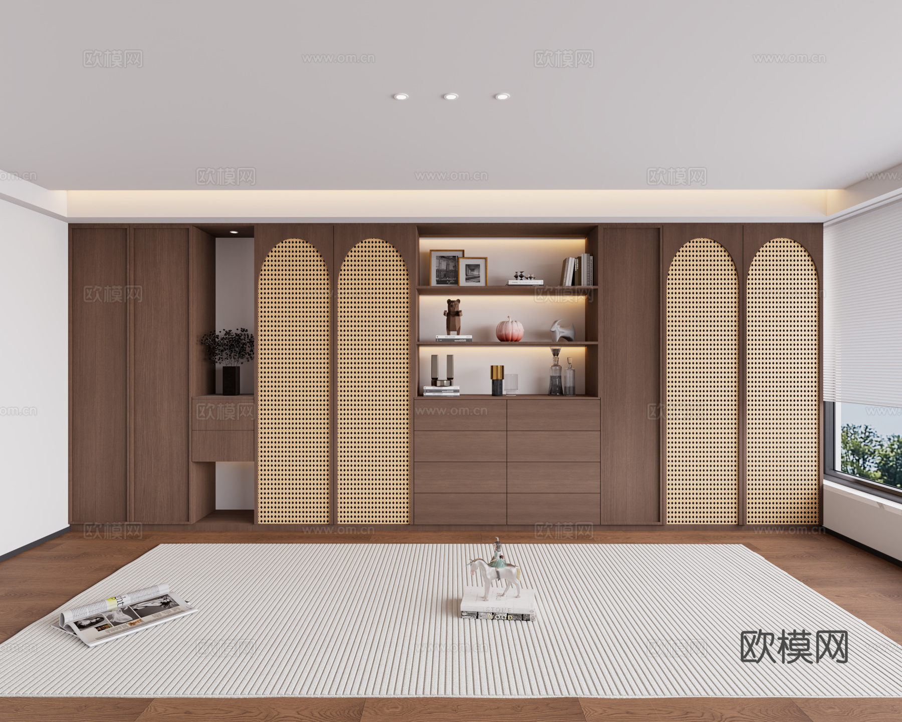 原木风衣柜3d模型下载