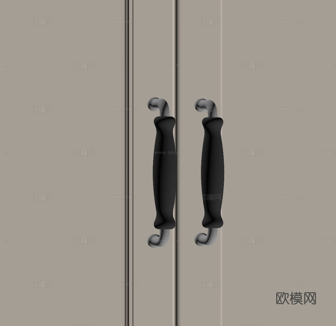 法式柜门拉手 门把手su模型