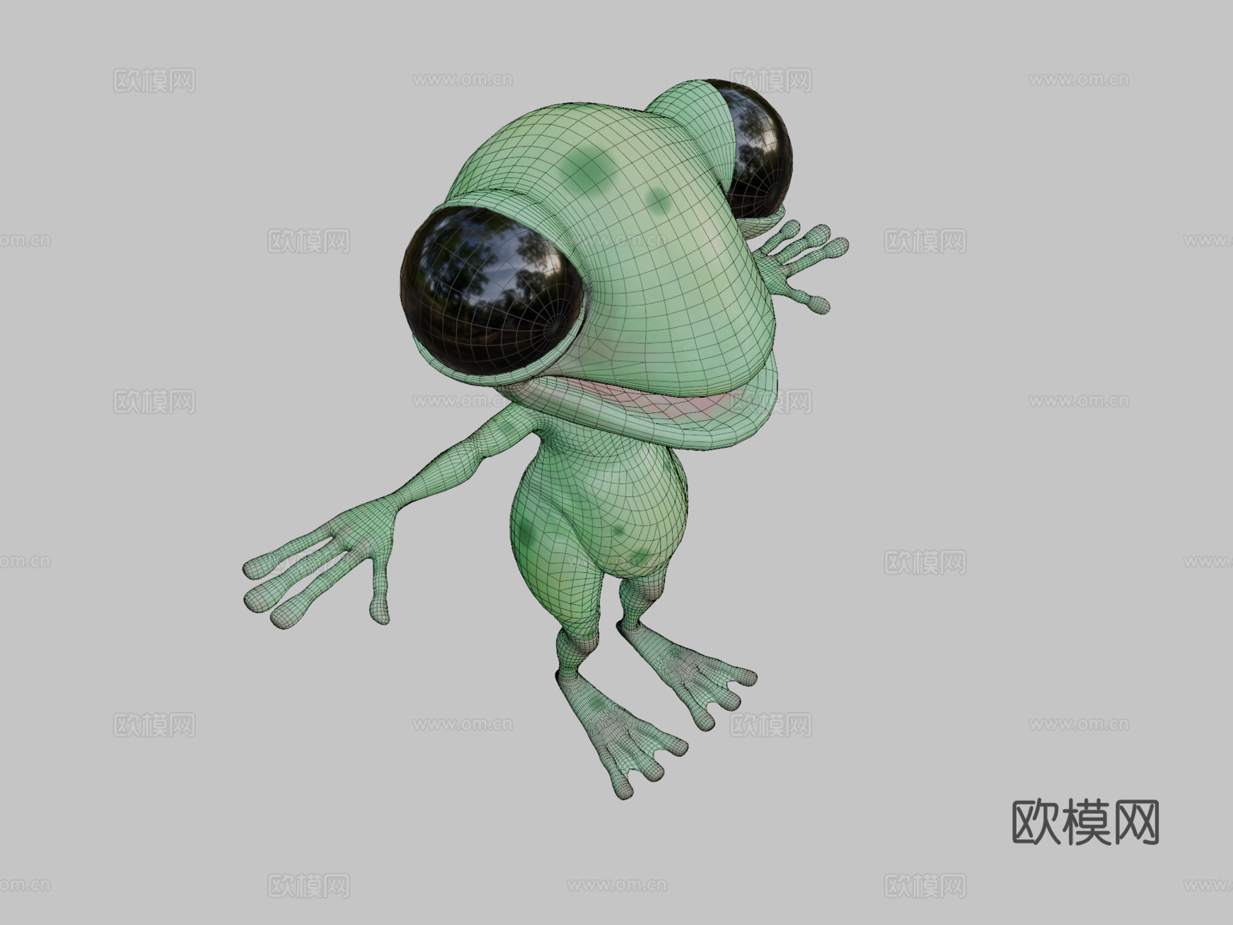 青蛙先生T字姿势3d模型下载（渲染图2）