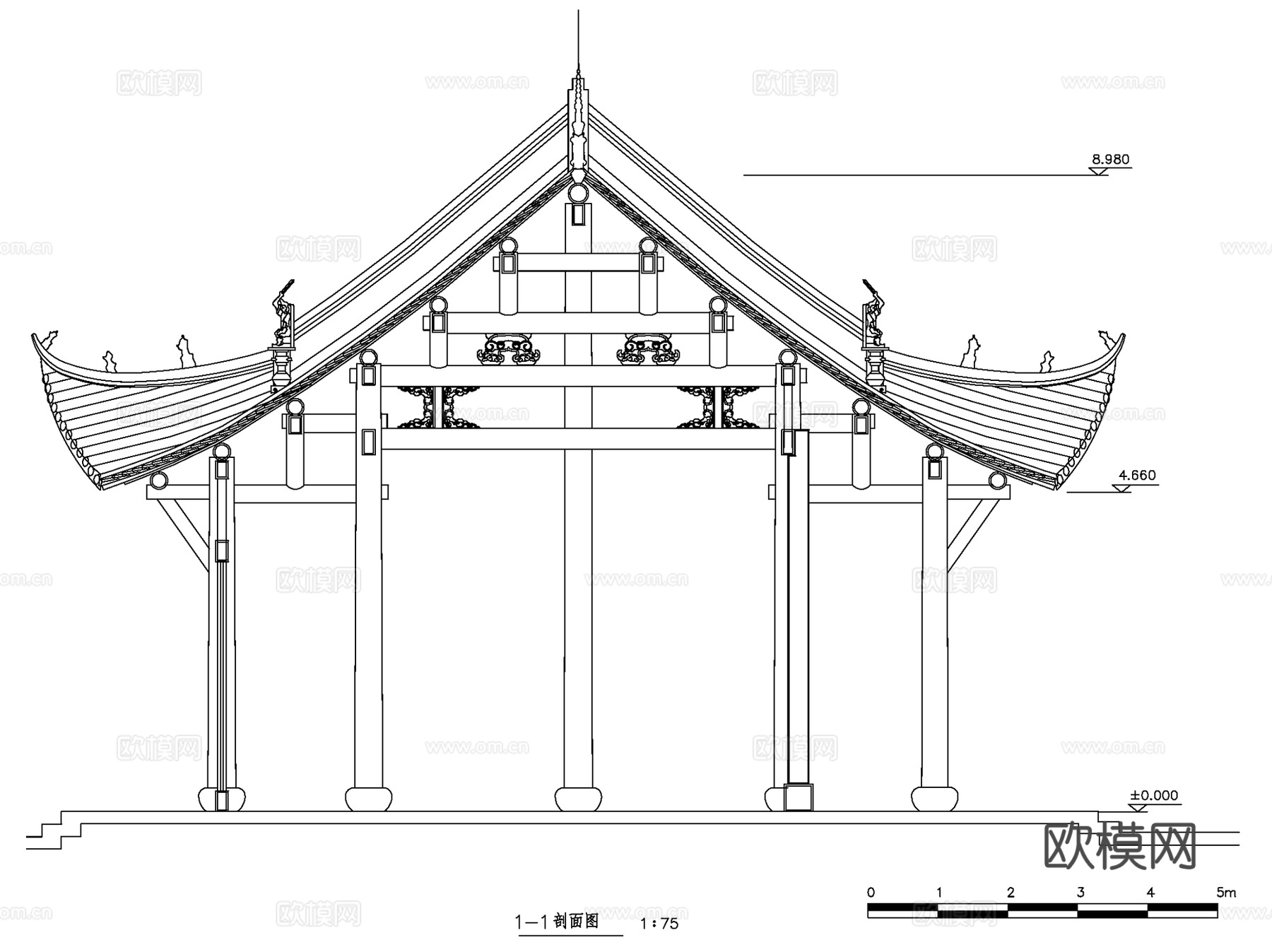 古建筑园林殿堂楼阁CAD施工图集 3套cad施工图