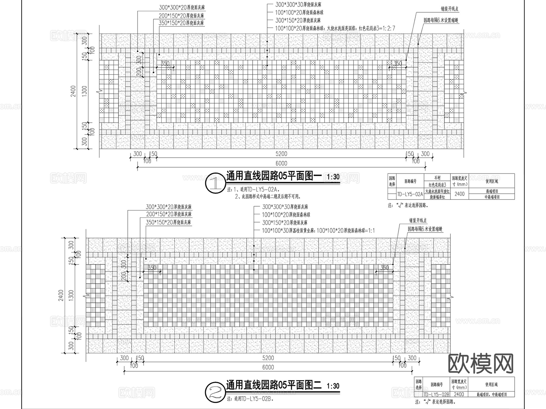 恒大居住区景观园路平台汀步铺装模块标准化CAD施工图集cad施工图