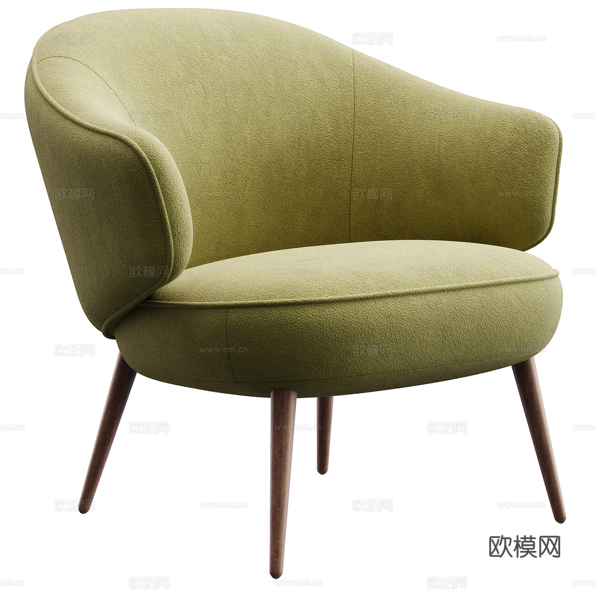 现代北欧布艺扶手椅3d模型下载（渲染图4）