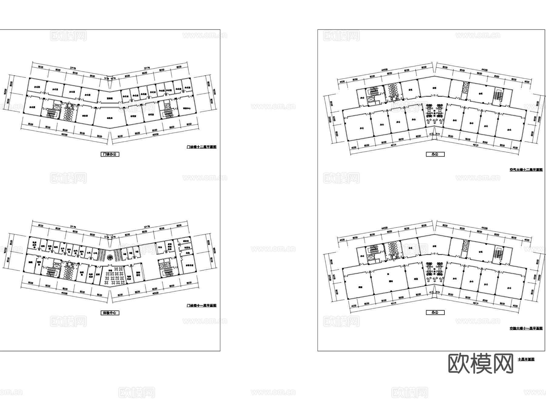 北京空军总医院门诊医技空勤大楼建筑平面CAD施工图+文本cad施工图