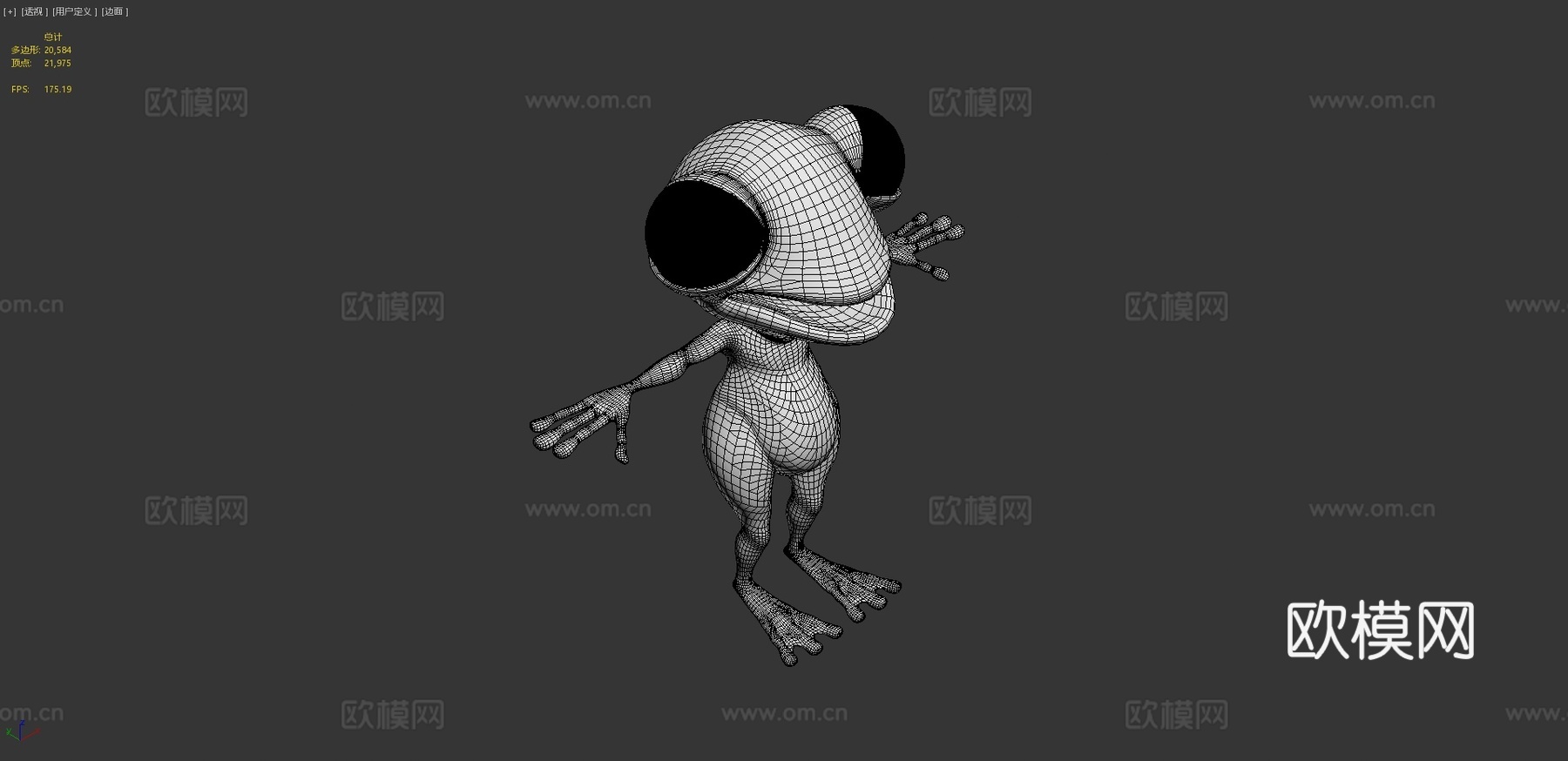 青蛙先生T字姿势3d模型下载（渲染图4）