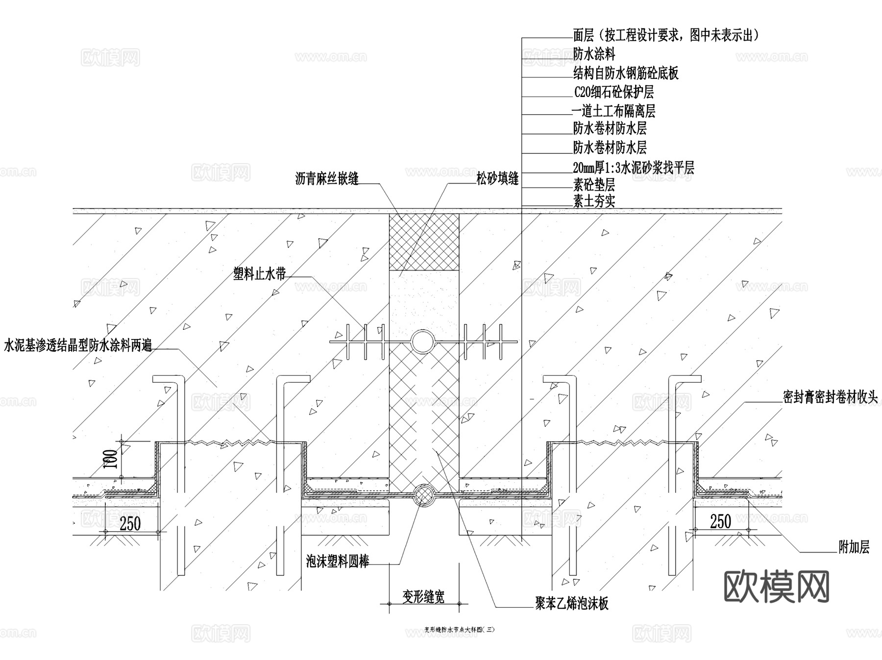 变形缝伸缩缝建筑构造节点大样CAD施工图集 44套cad施工图