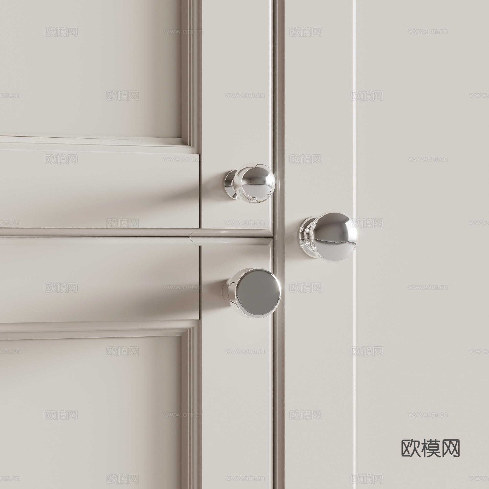 法式柜门拉手 门把手su模型