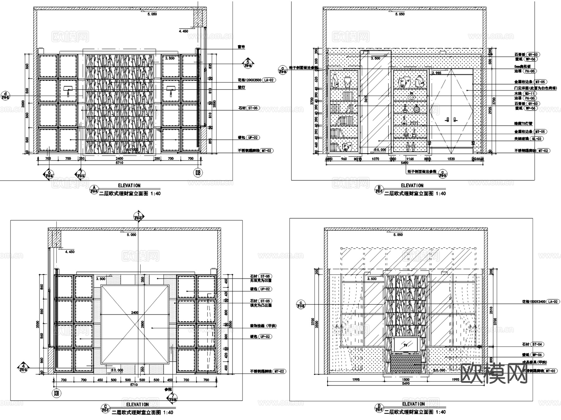 建行郑州金水支行财富管理中心室内装饰CAD施工图全套cad施工图