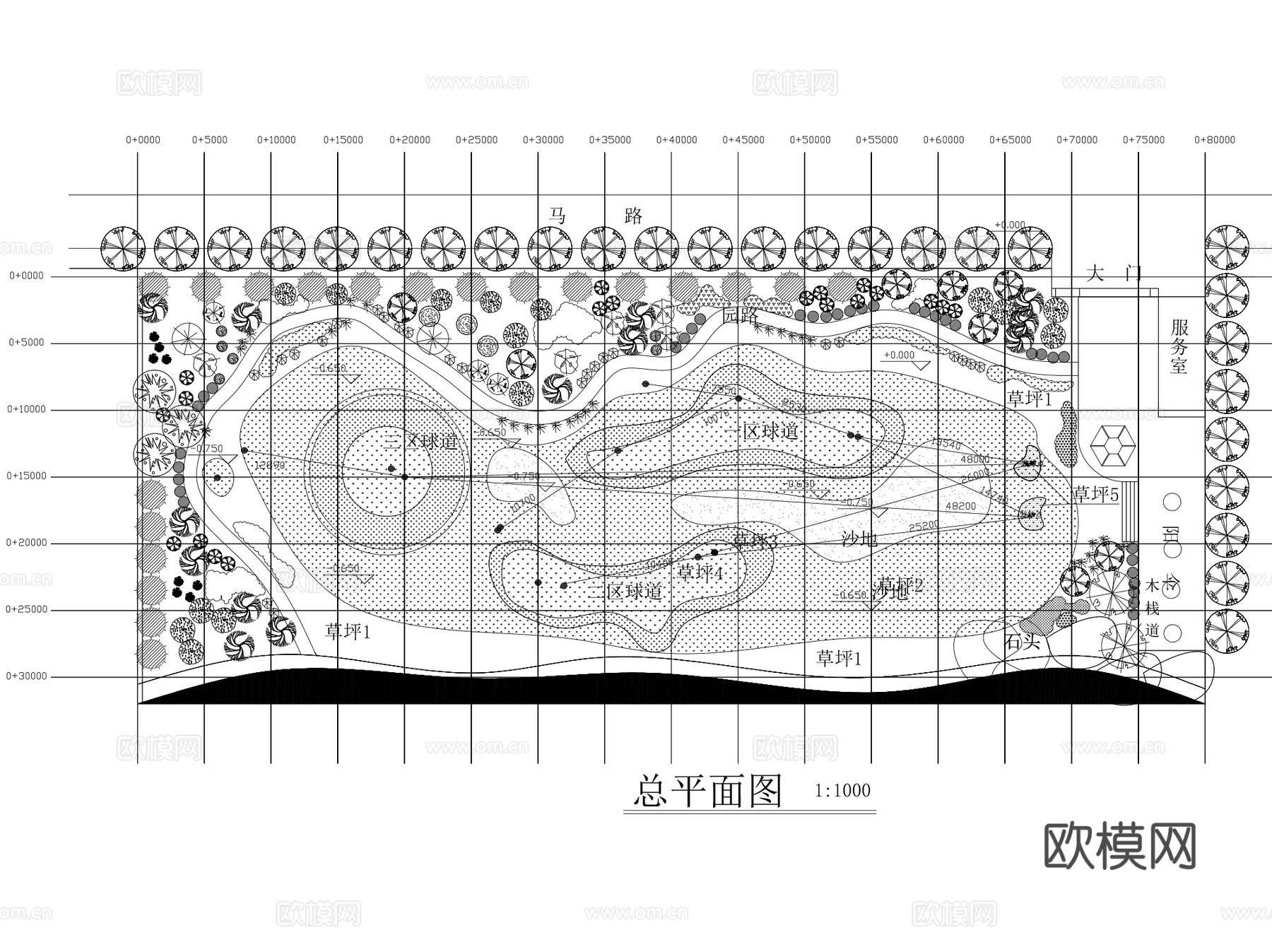 各类球场篮球网球羽毛球足球高尔夫球CAD施工图集 6类cad施工图