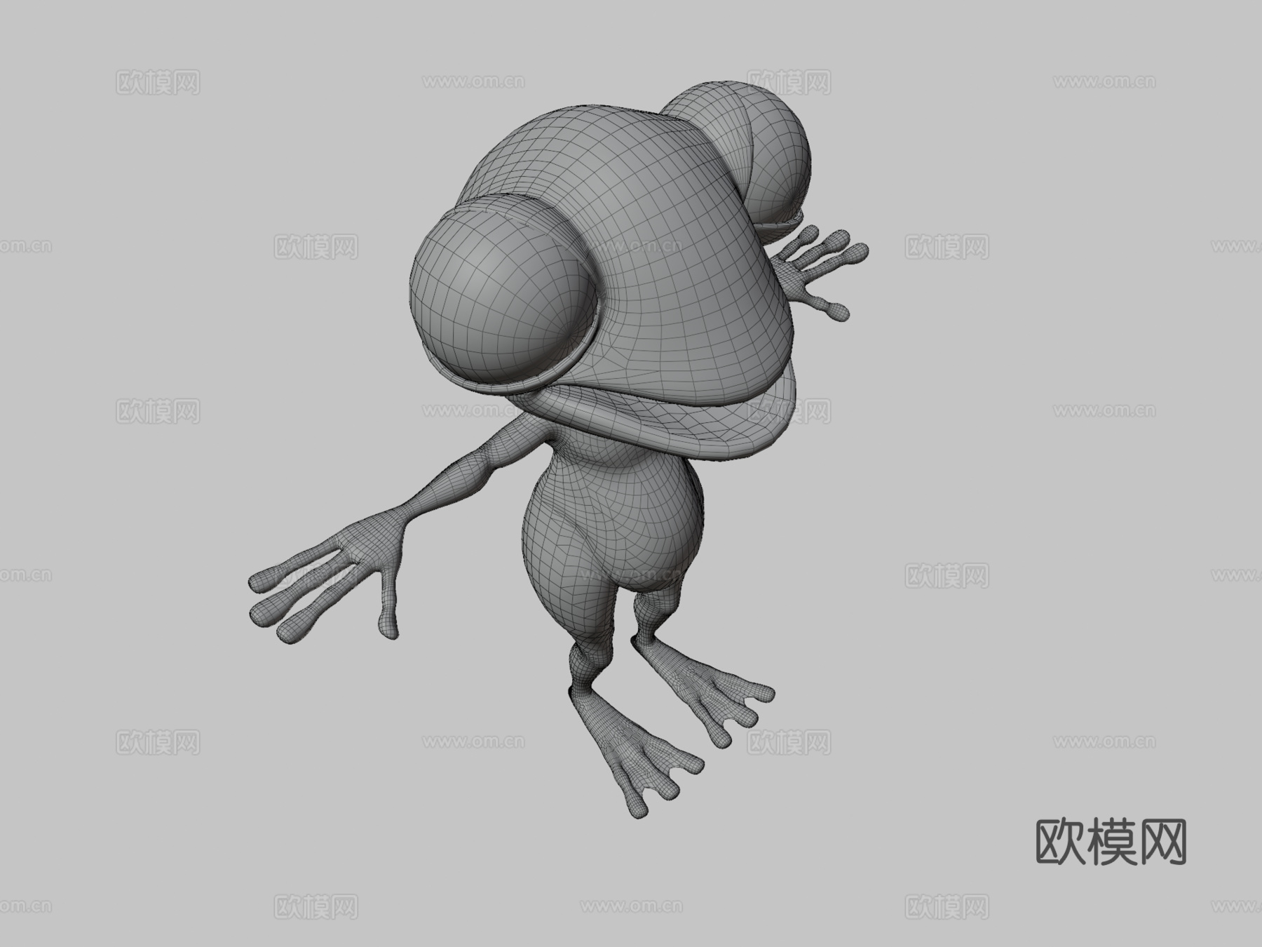 青蛙先生T字姿势3d模型下载（渲染图3）