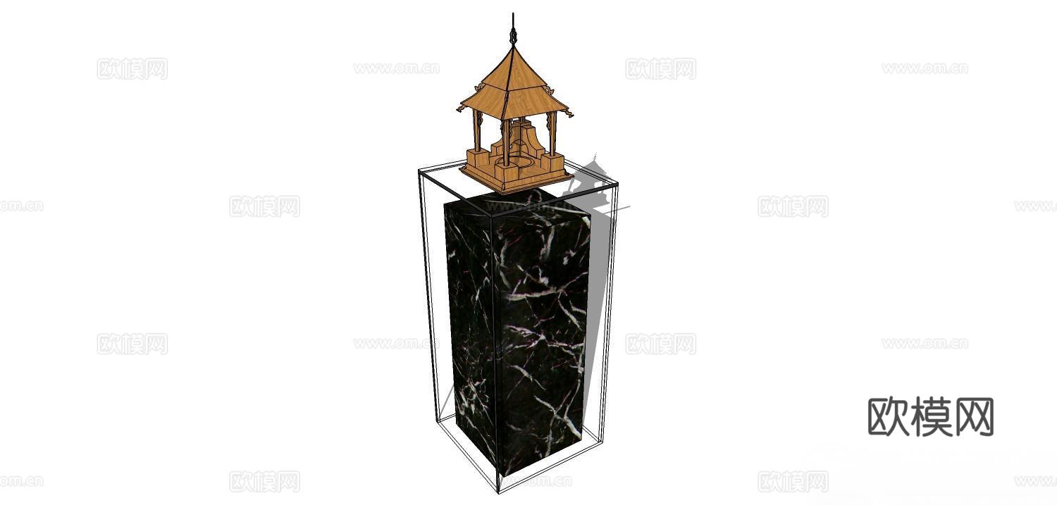 花几 展示架 展示几 边几 角几 实木边几su模型