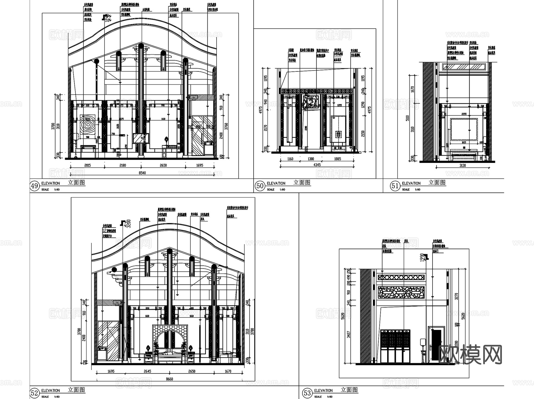 福州安民民宿室内装饰CAD施工图全套cad施工图