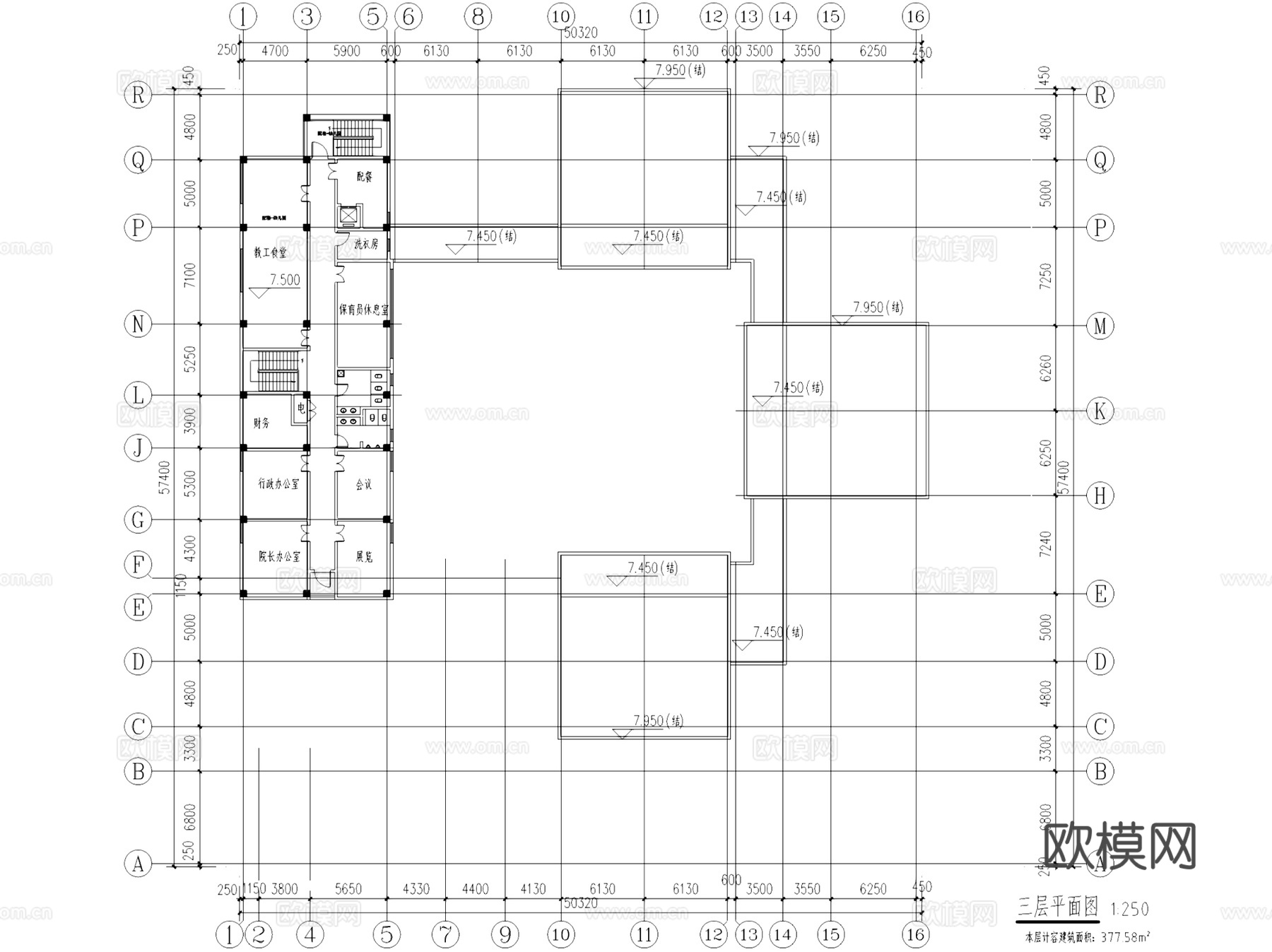 成都曾家坡幼儿园建筑CAD施工图整套cad施工图