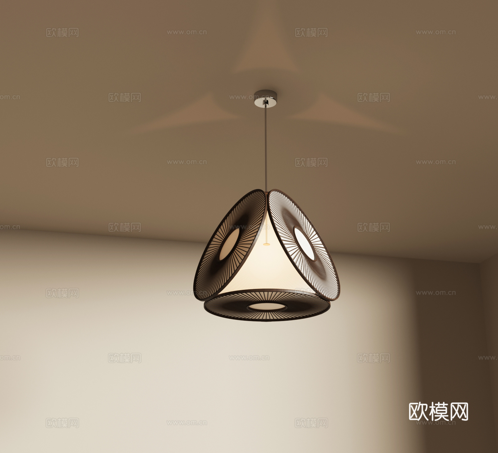 新中式吊灯 客厅吊灯su模型