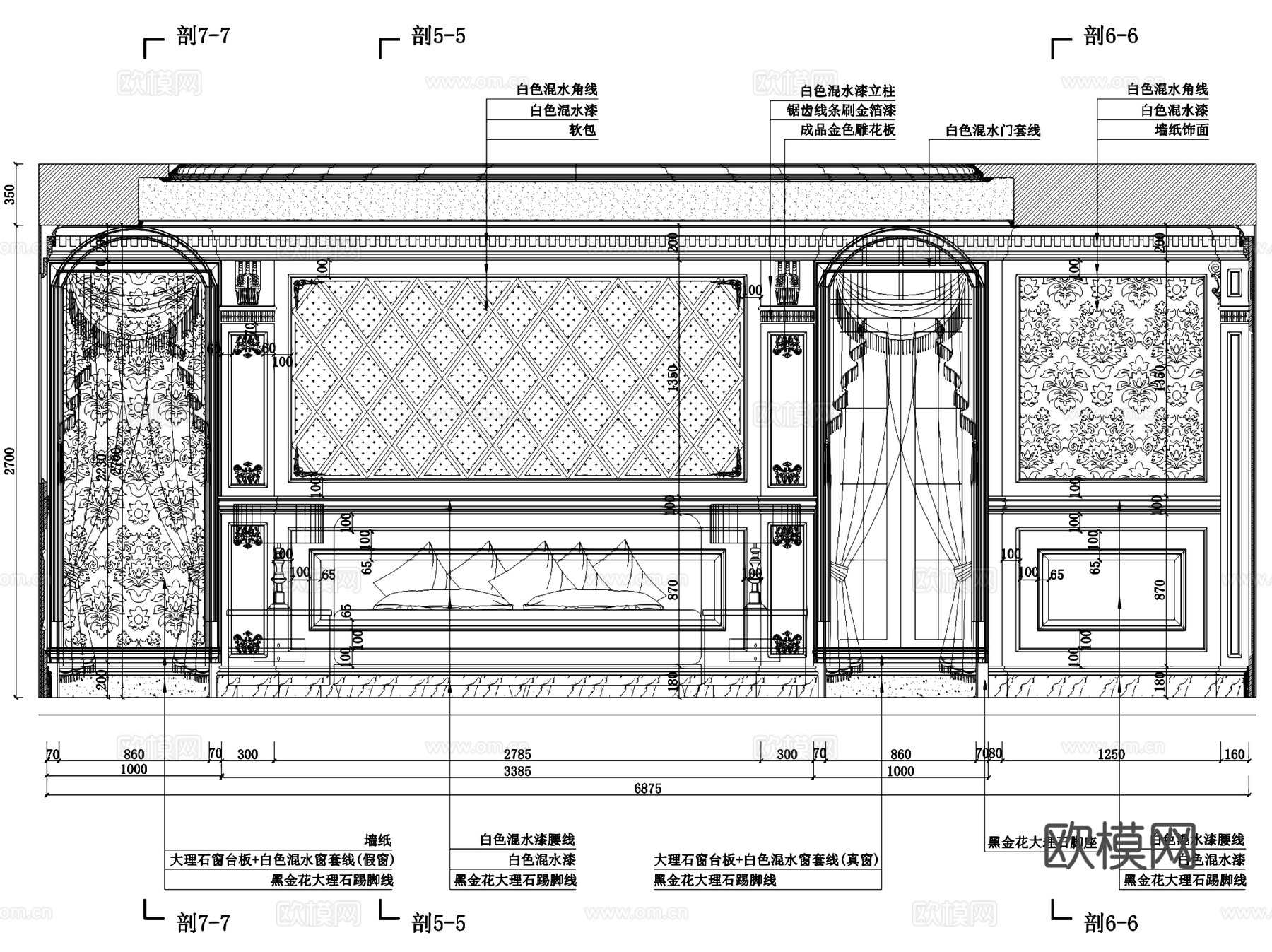 常熟名流世纪庄园丰泽岛三层别墅室内装饰CAD施工图整套cad施工图