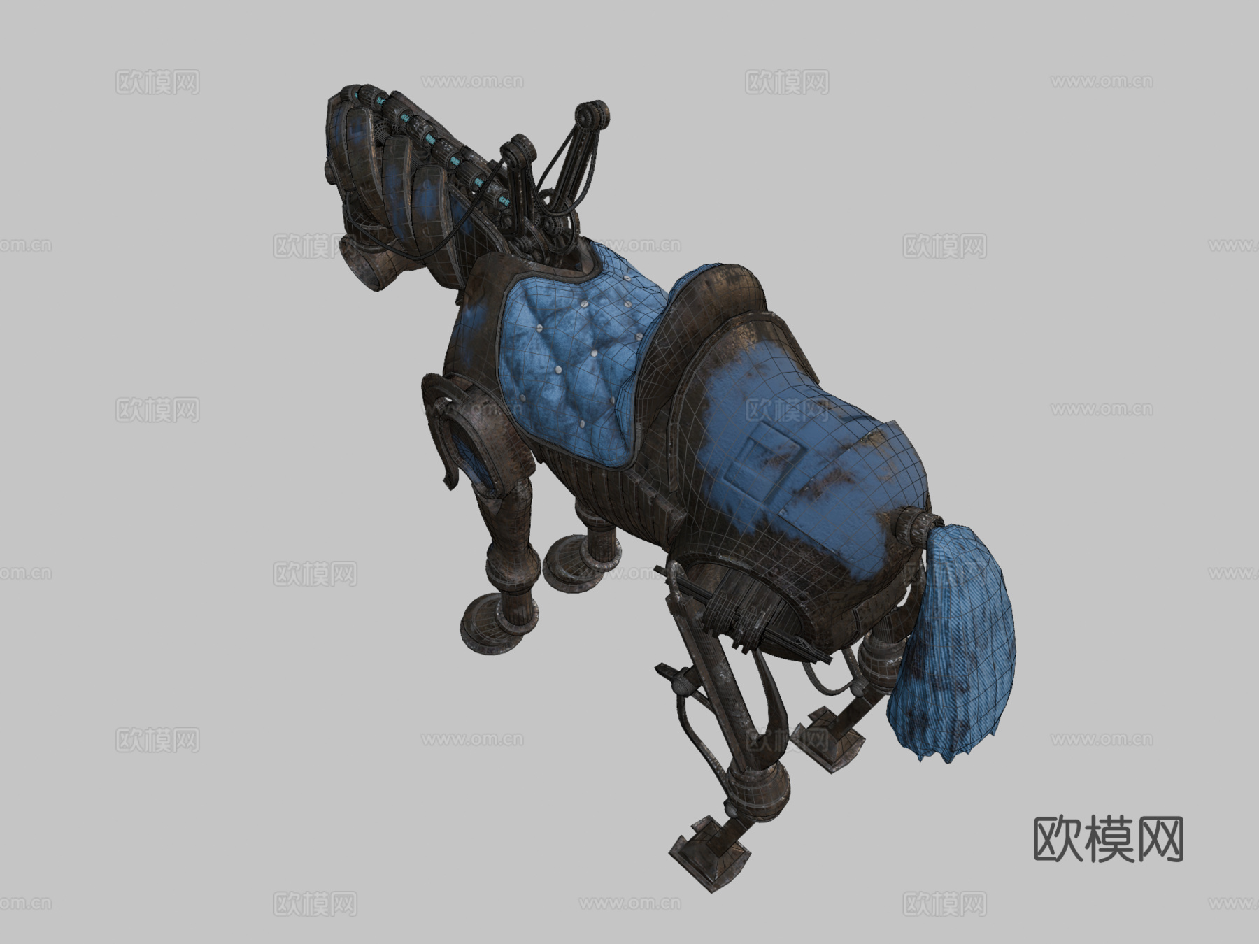 后末日机械马3d模型下载（渲染图2）