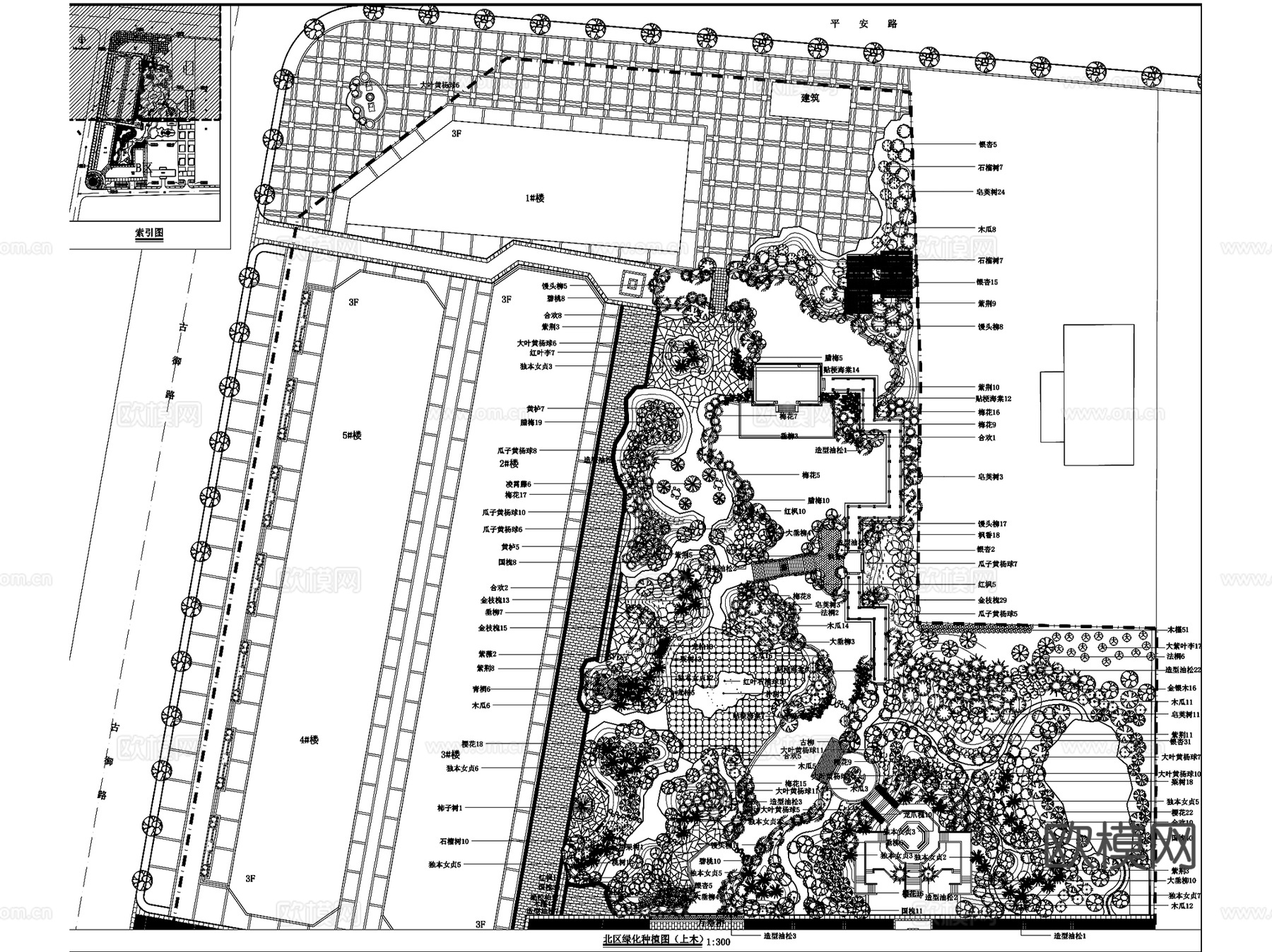 邯郸磁县古御园居住区大区景观CAD施工图全套cad施工图