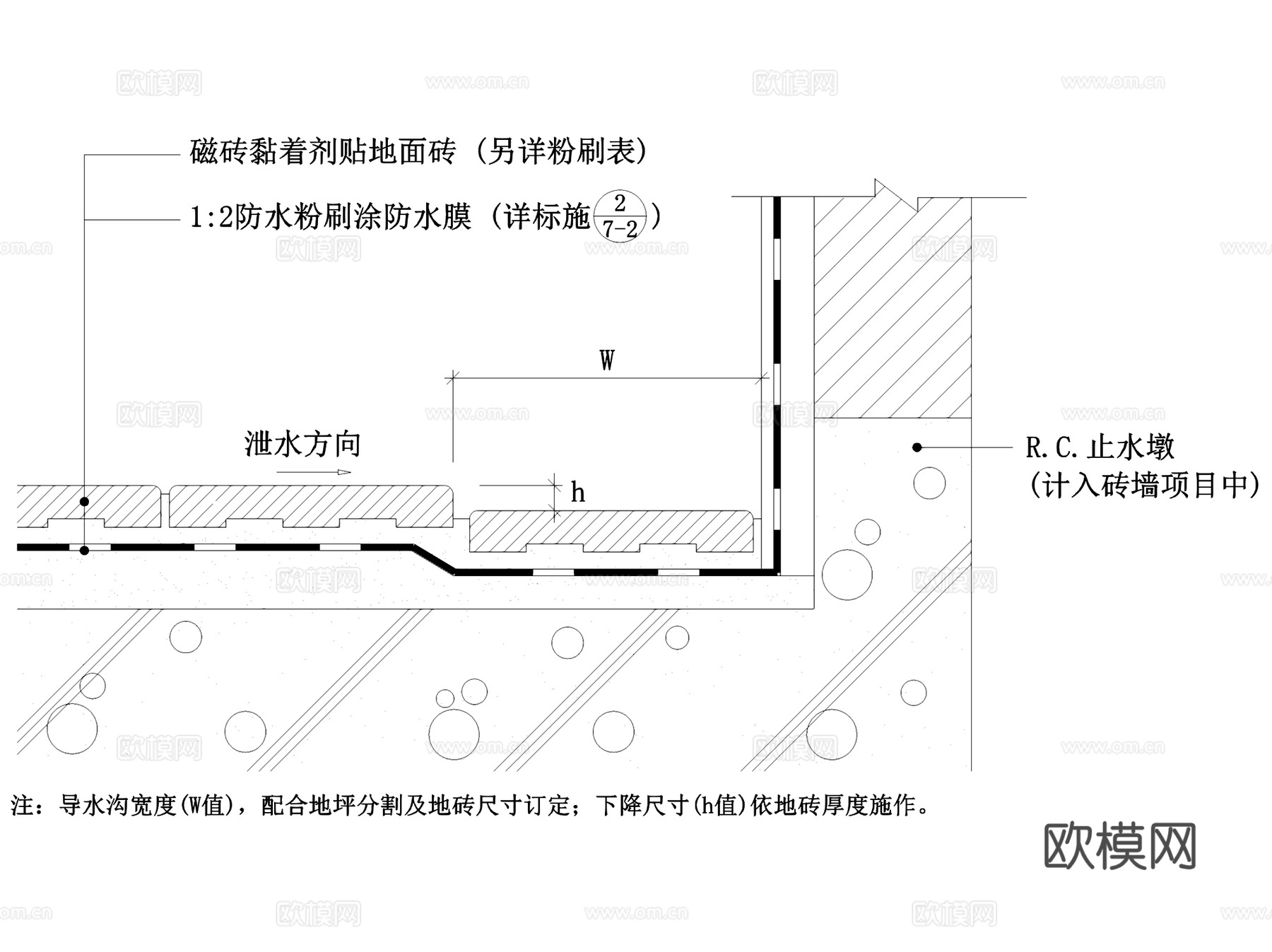 地沟盖板导水沟排水沟节点大样详图CAD施工图集 10套cad施工图