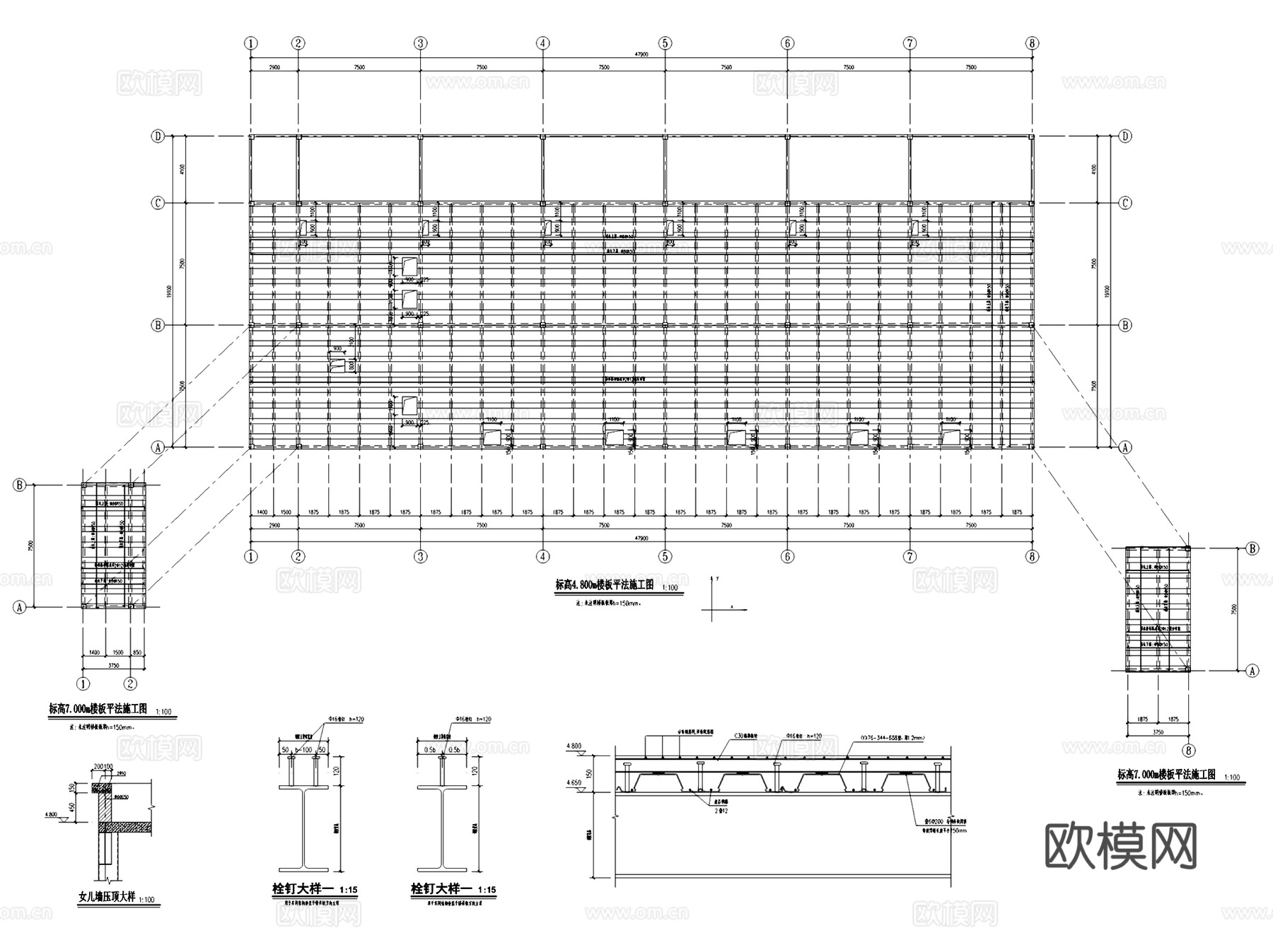 板桥街道农特产品交易市场冷库建筑CAD施工图全套cad施工图