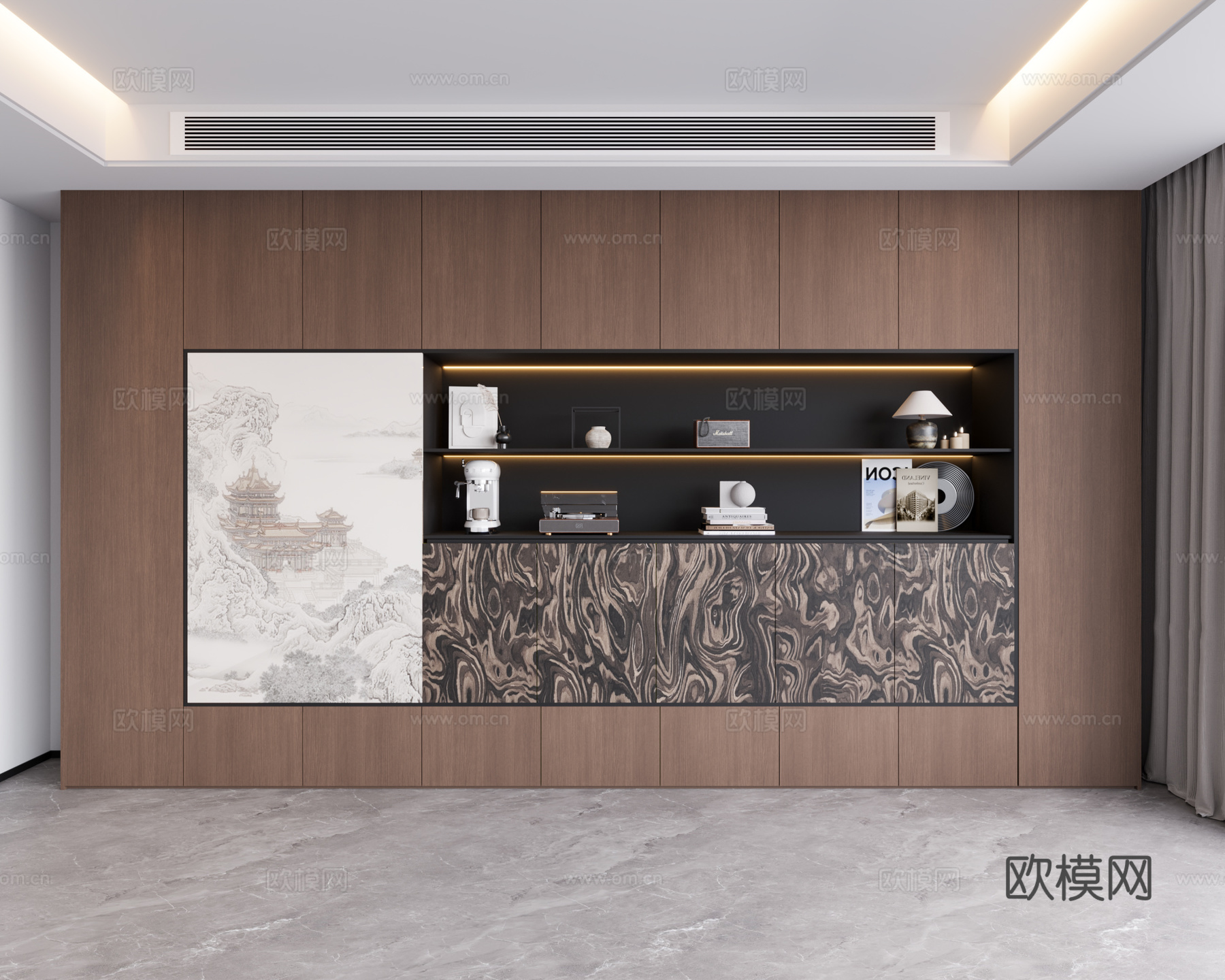 新中式装饰柜3d模型