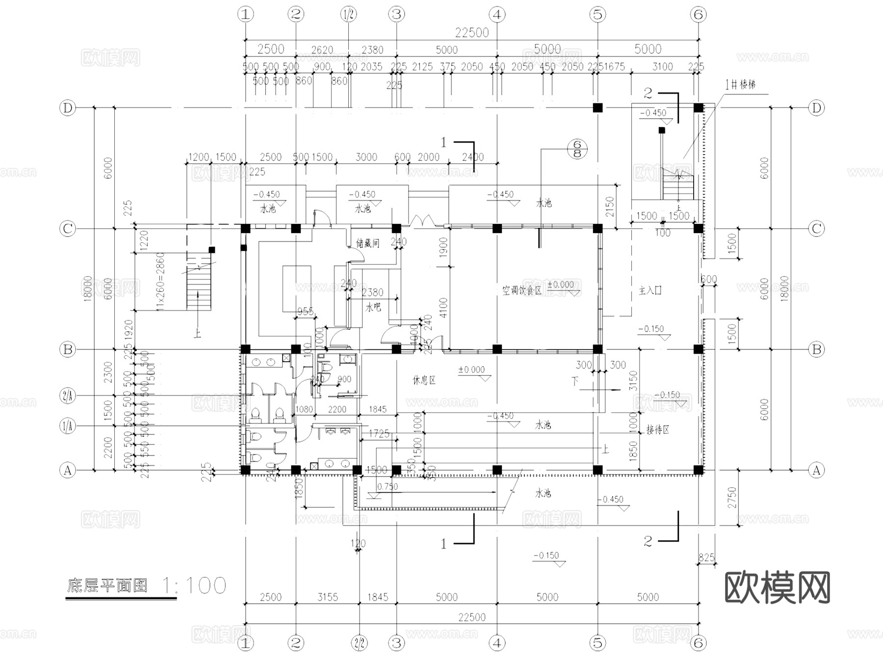 茶馆茶楼茶室茶社建筑设计CAD施工图集 30套cad施工图