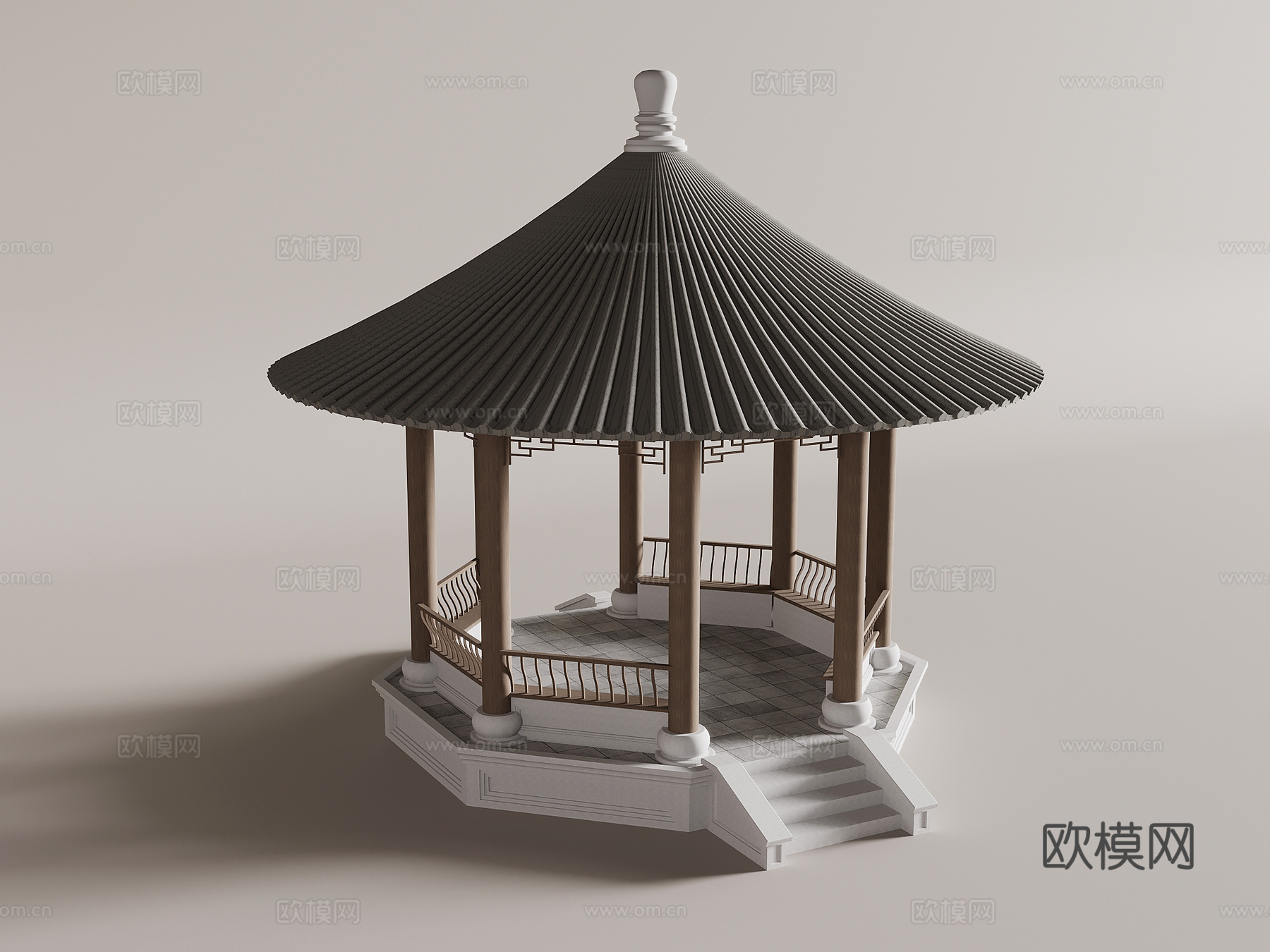 新中式凉亭 亭子3d模型下载