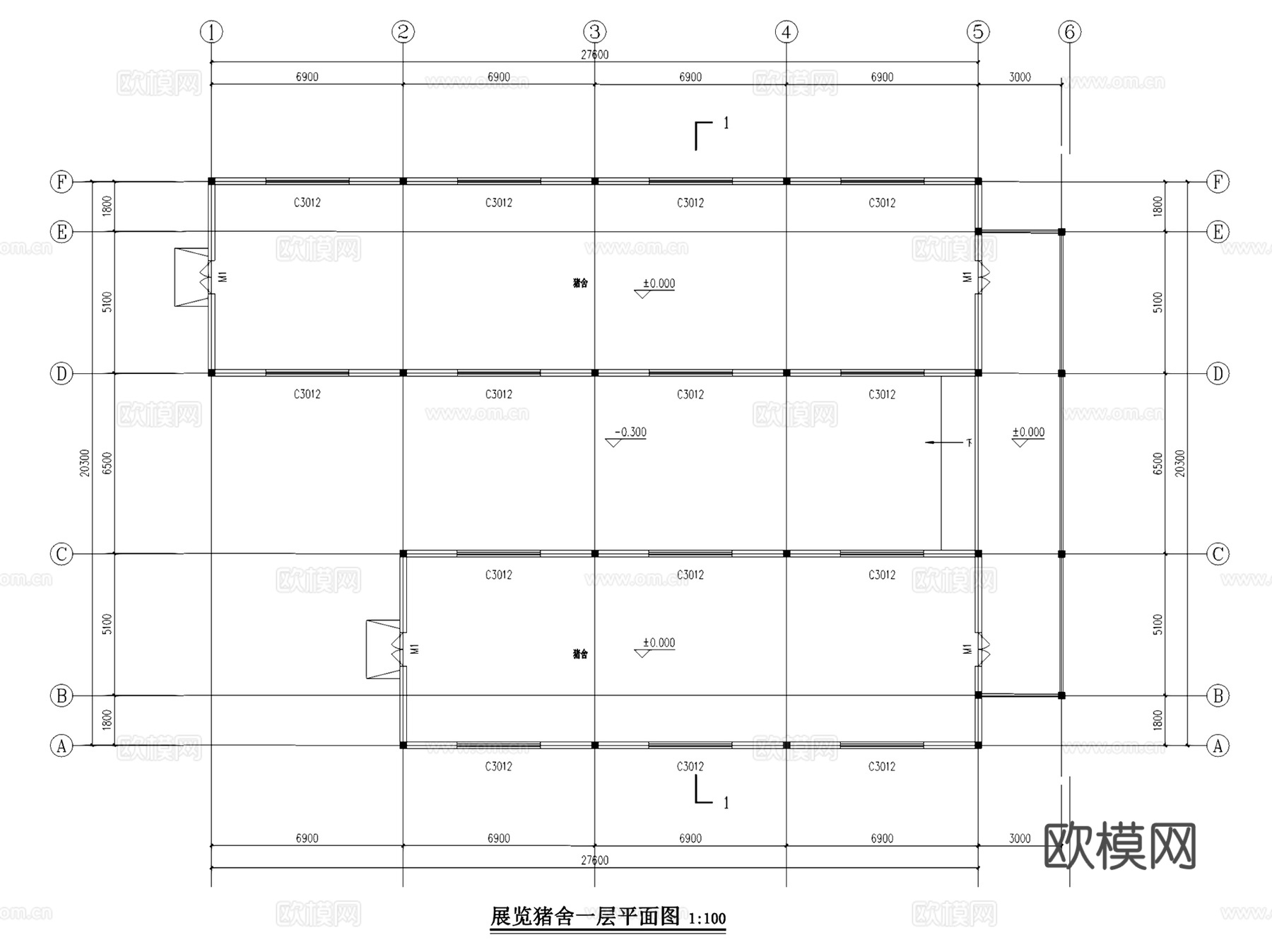 东朗镇香猪扩繁养殖场建筑CAD施工图全套cad施工图