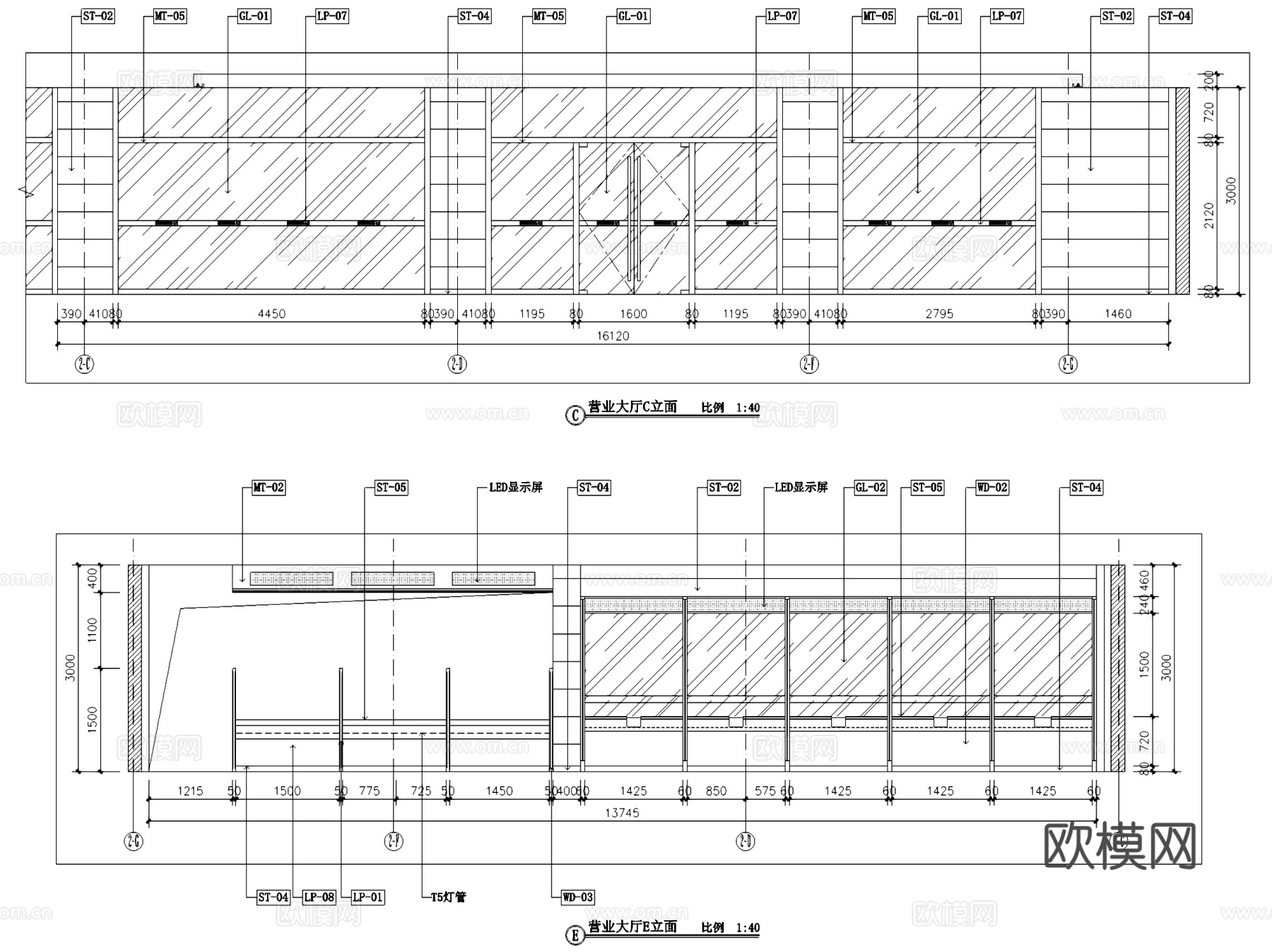 澄江中成村镇银行室内装饰CAD施工图全套cad施工图