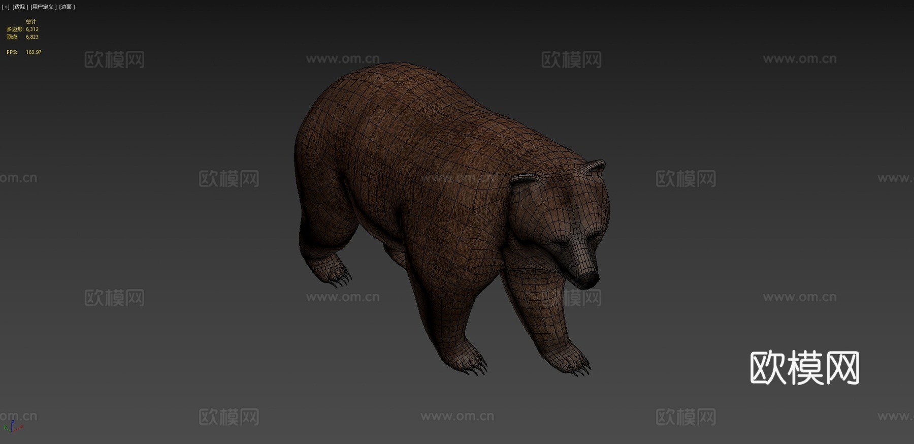 熊3d模型下载（渲染图4）