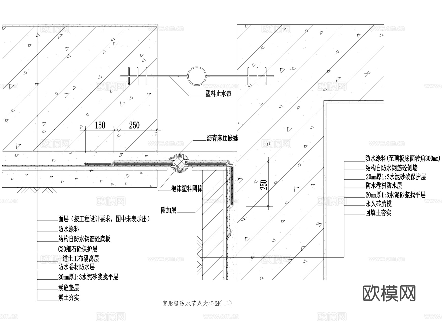 变形缝伸缩缝建筑构造节点大样CAD施工图集 44套cad施工图