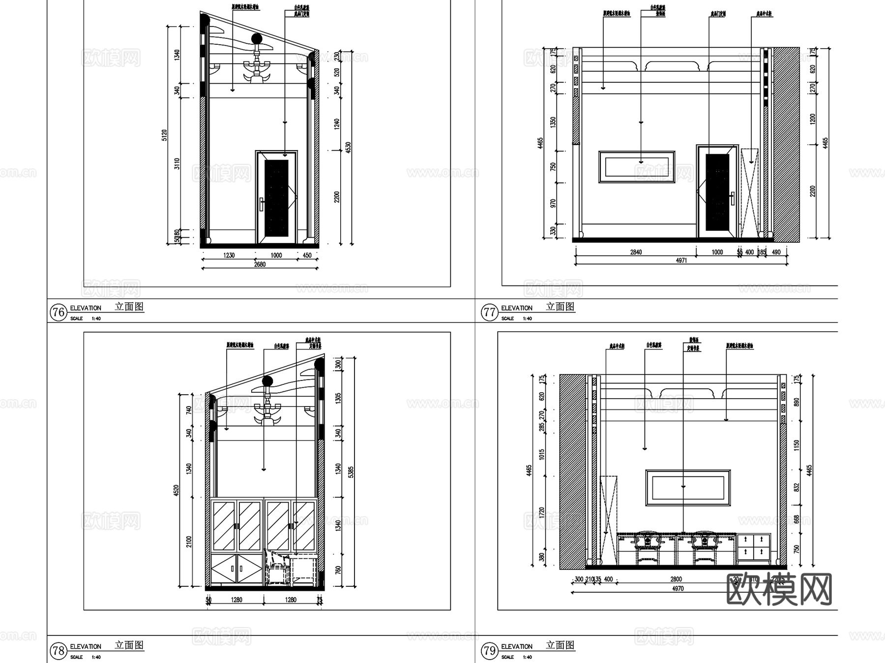 福州安民民宿室内装饰CAD施工图全套cad施工图