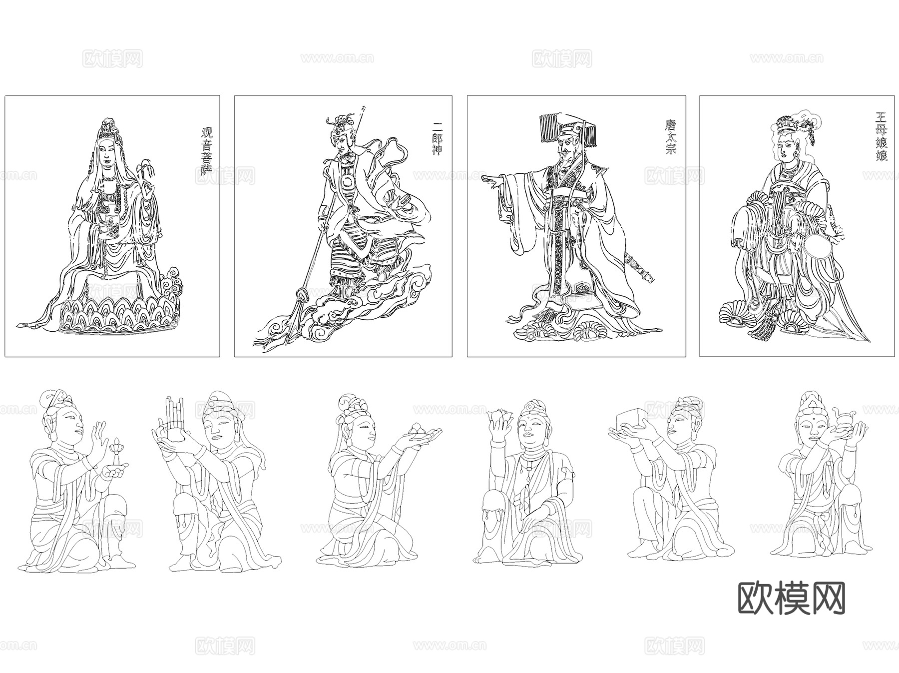 佛像菩萨罗汉神像莲花基座图块CAD施工图集cad施工图