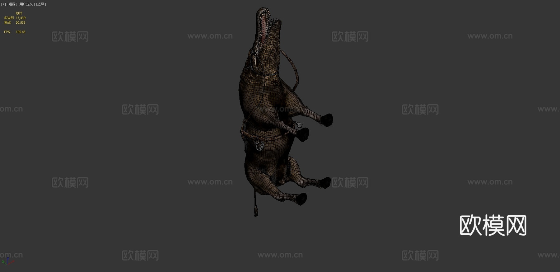 鳄牛3d模型下载（渲染图4）