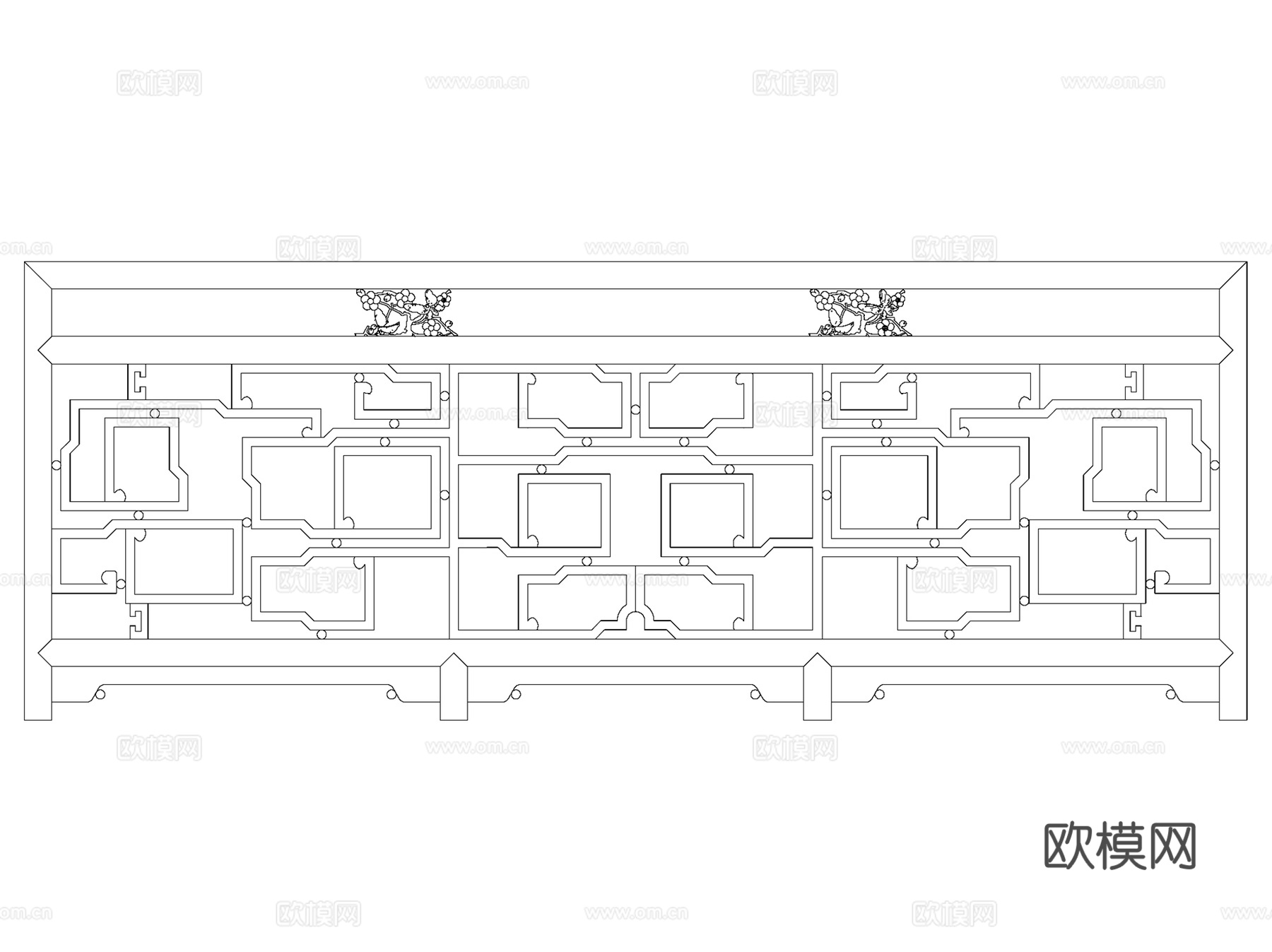 古建园林栏杆大样图块CAD施工图集 50套cad施工图