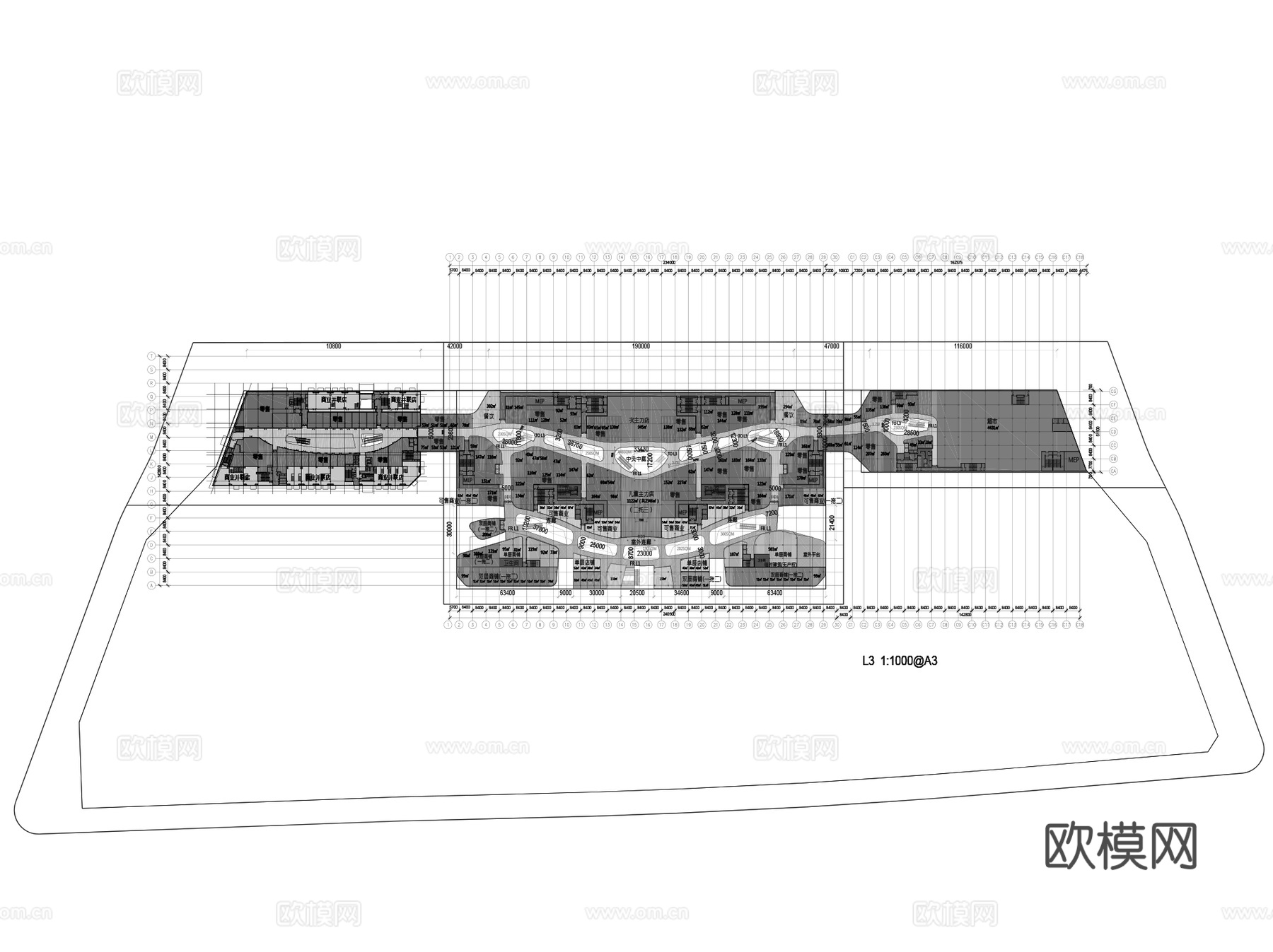 华润泰州综合体建筑平面CAD施工图+文本cad施工图