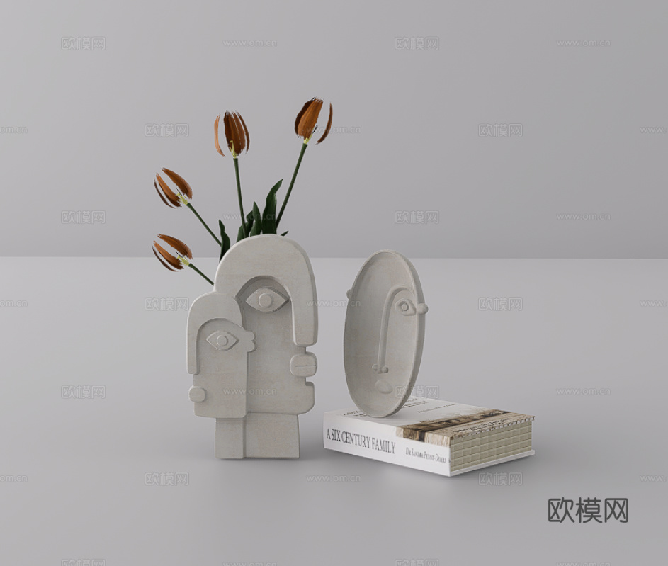 摆件组合su模型