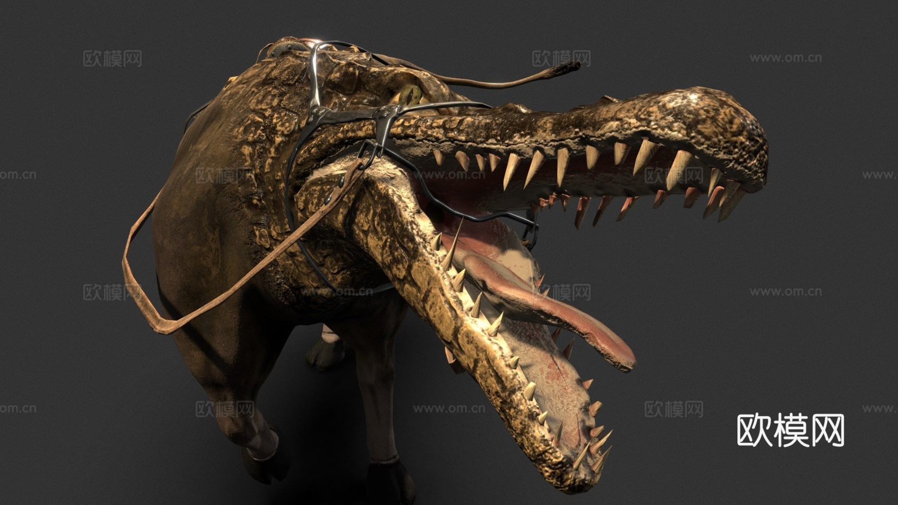 鳄牛3d模型下载（渲染图1）