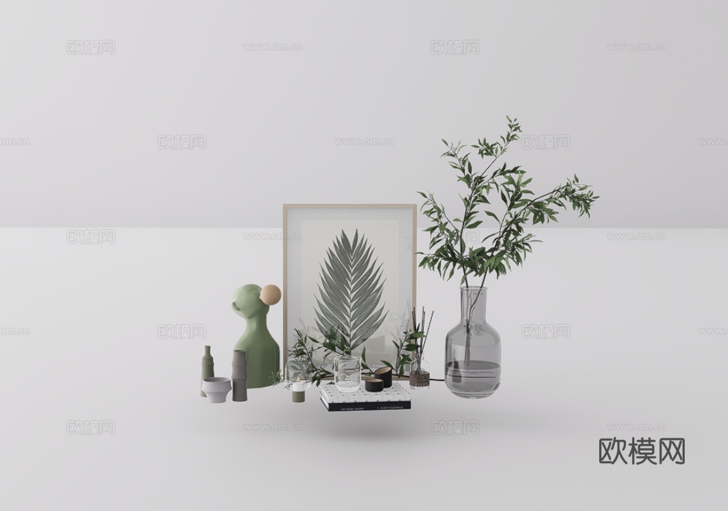 摆件组合su模型
