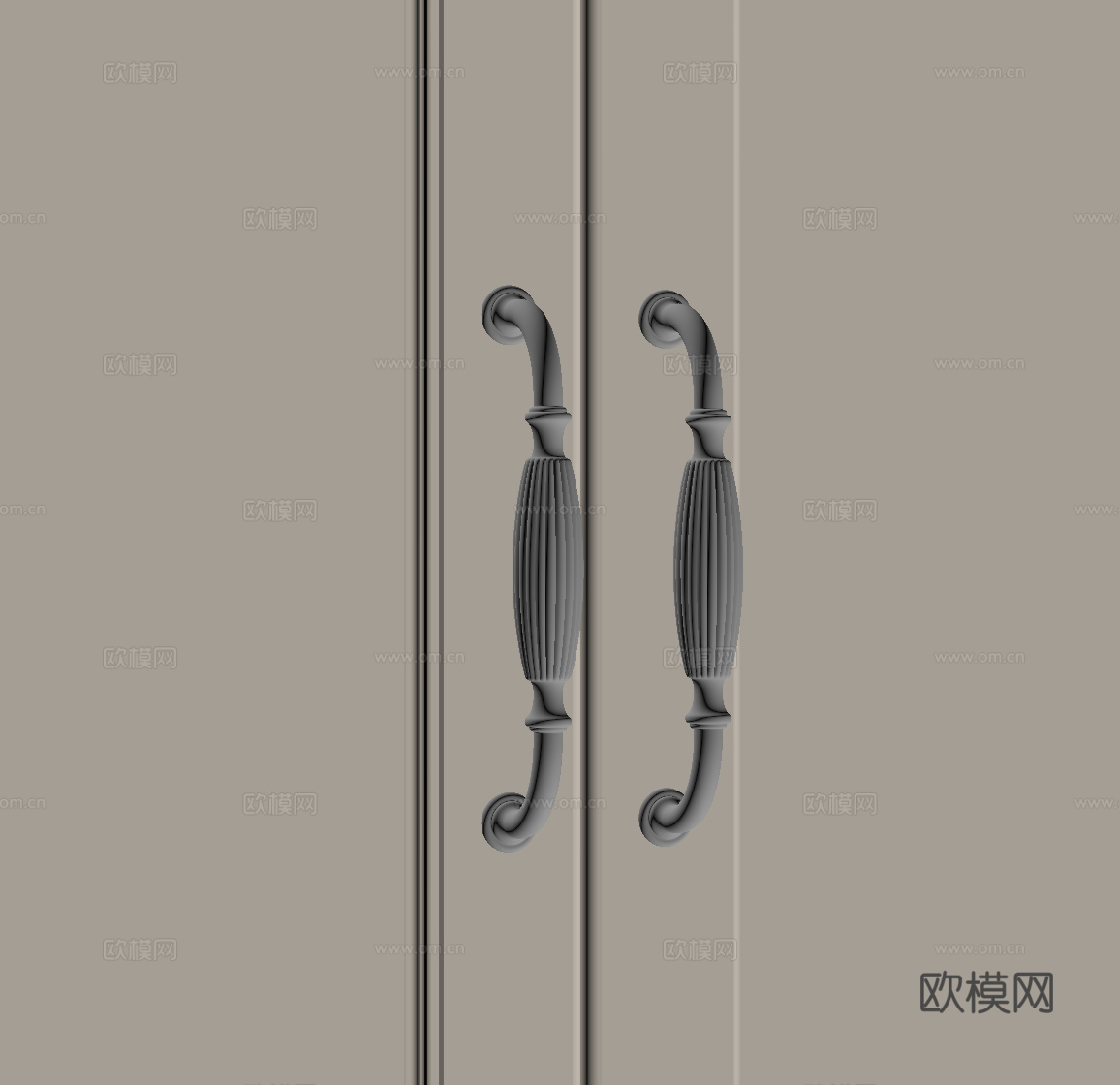 法式柜门拉手 门把手su模型